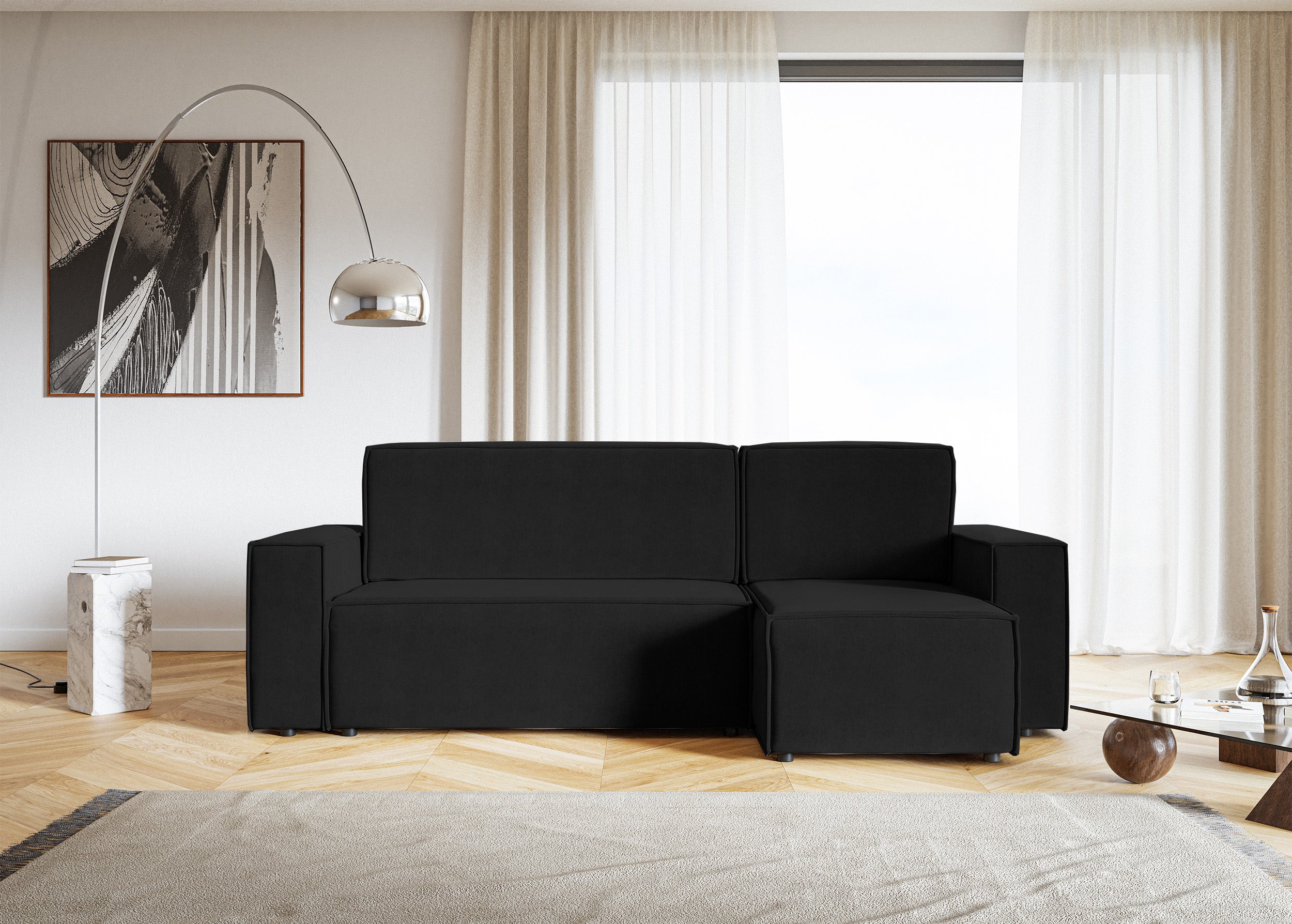 selsey-copertino-ecksofa-mit-schlaffunktion-l-form-stauraum-schwarzer-samt image 2