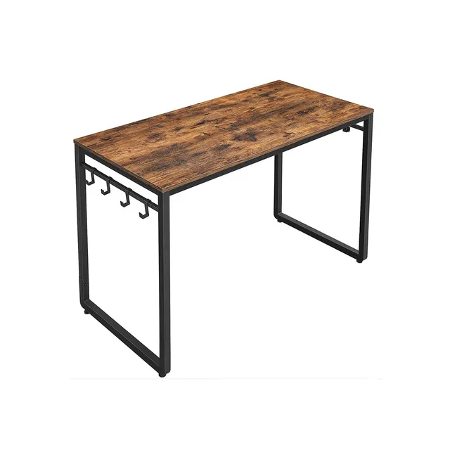 vasagle-b-rotisch-schreibtisch-mit-8-haken-120-x-60-x-75-cm-vintagebraun-schwarz image 1