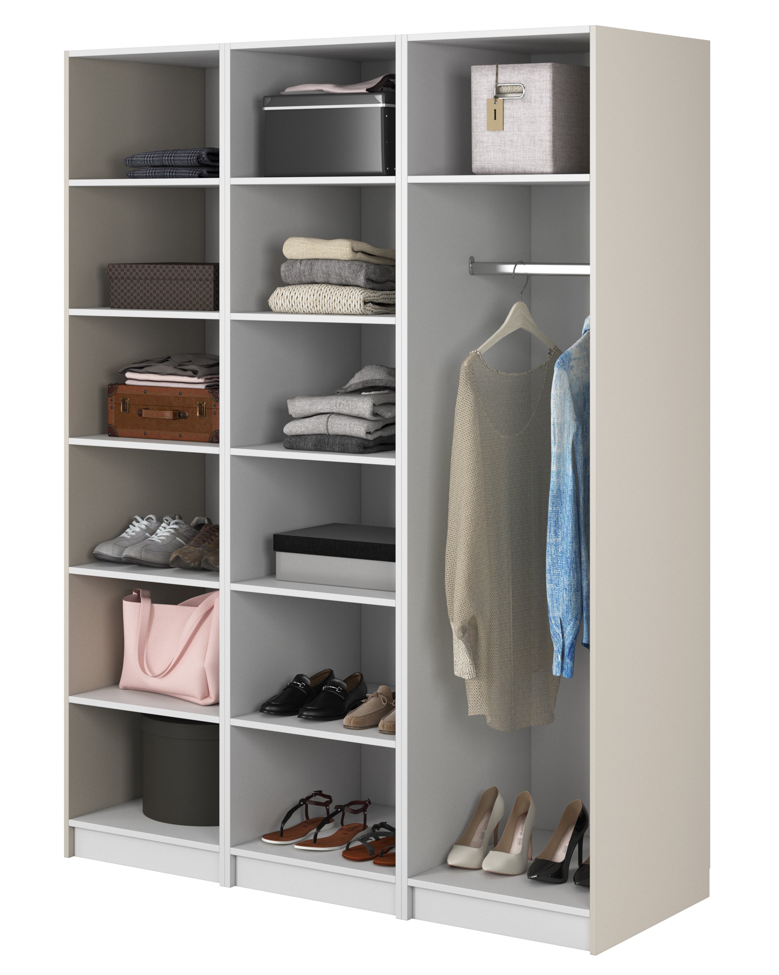 selsey-frame-dreht-renschrank-150-cm-grau-beige-mit-kleiderstange-und-regalen-2 image 3