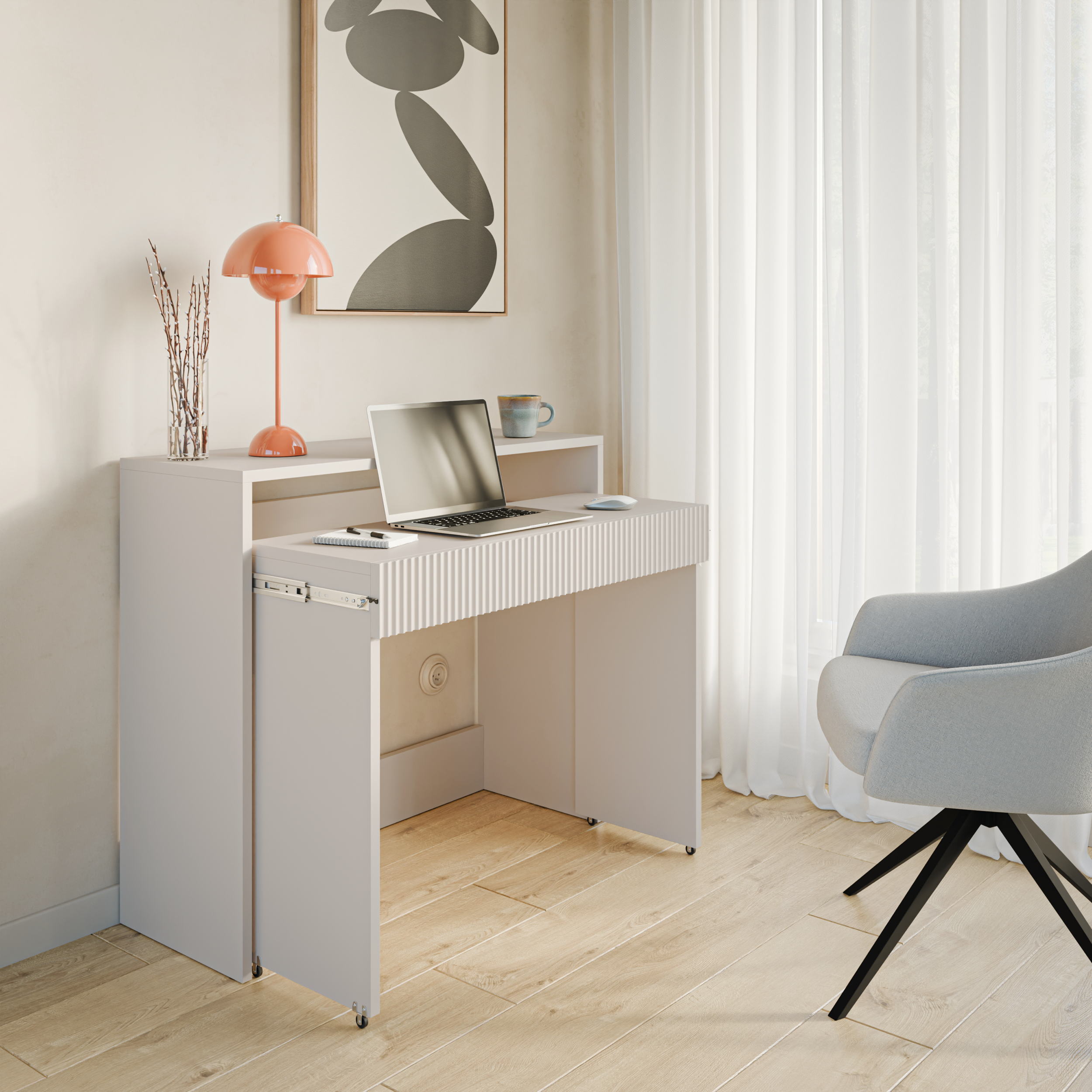 selsey-zoom-schreibtisch-ausziehbar-mit-schublade-rillenfront-98-cm-kaschmir image 4
