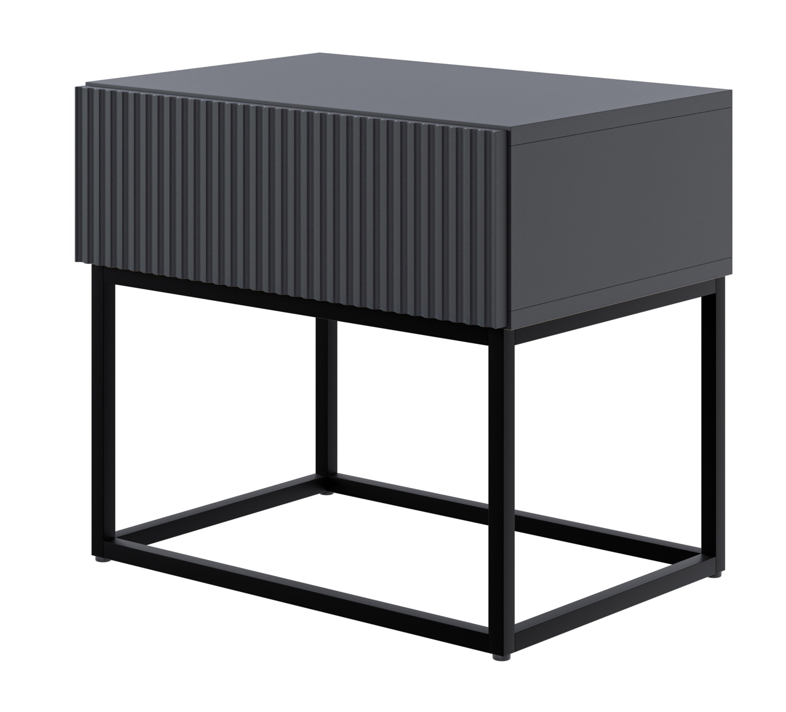 selsey-veldio-nachttisch-50-cm-mit-schublade-und-gefr-ster-front-schwarz image 1