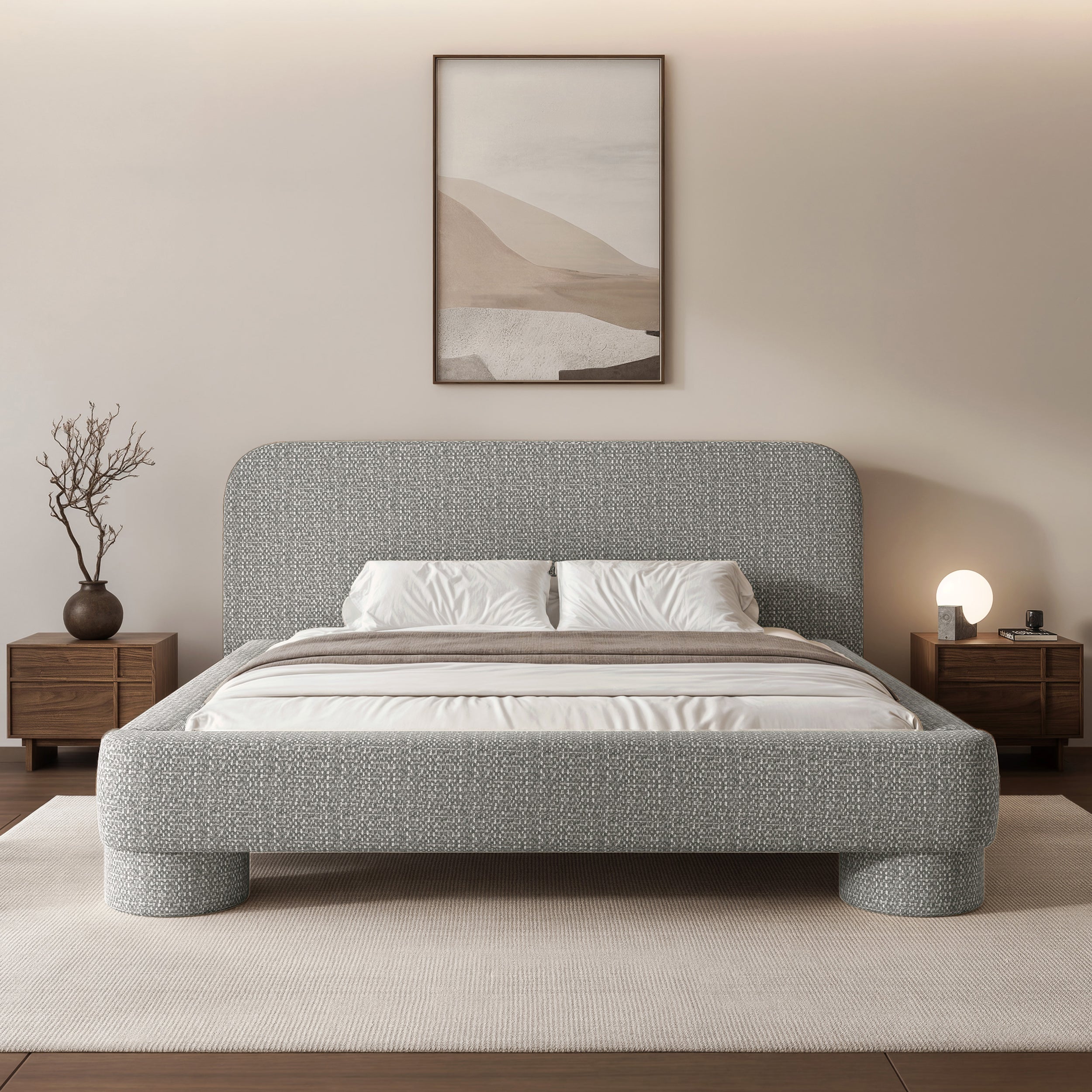selsey-fredo-gepolstertes-bett-140x200-cm-mit-stauraum-grau-chenille image 2