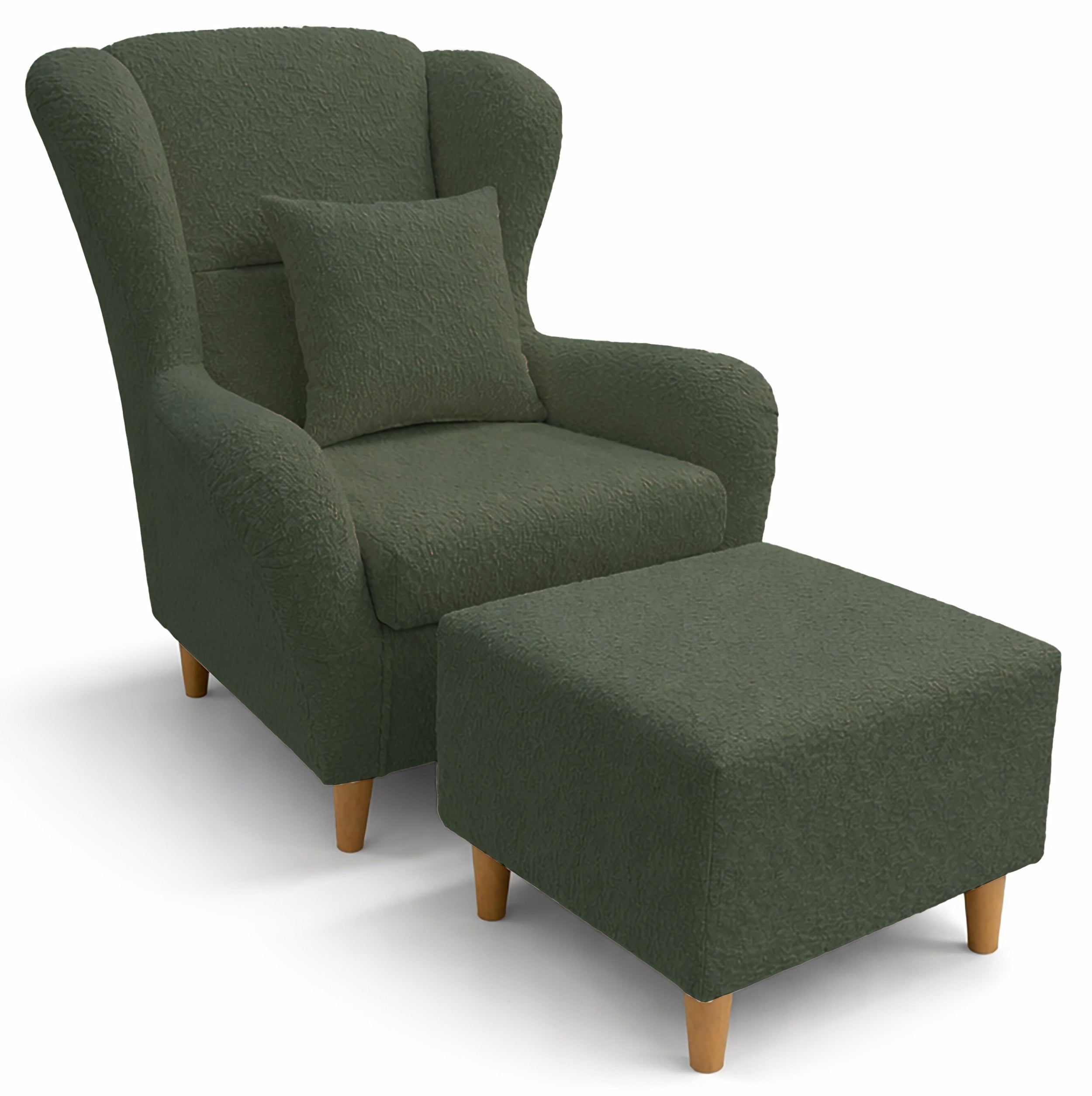 selsey-teddlo-ohrensessel-mit-fu-hocker-gr-ner-chenille-buchenbeine image 1