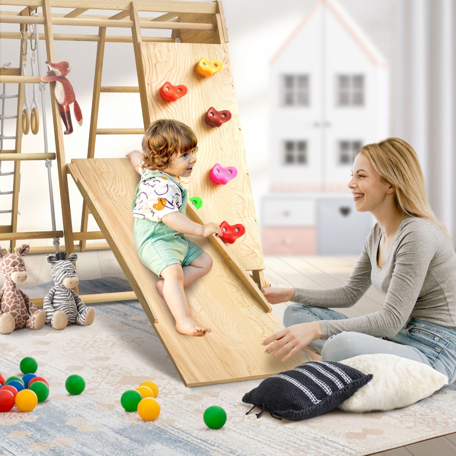 juskys-kletterger-st-indoor-maxi-holz-mit-rutsche-kletterwand-spielplatz-kinderz image 7