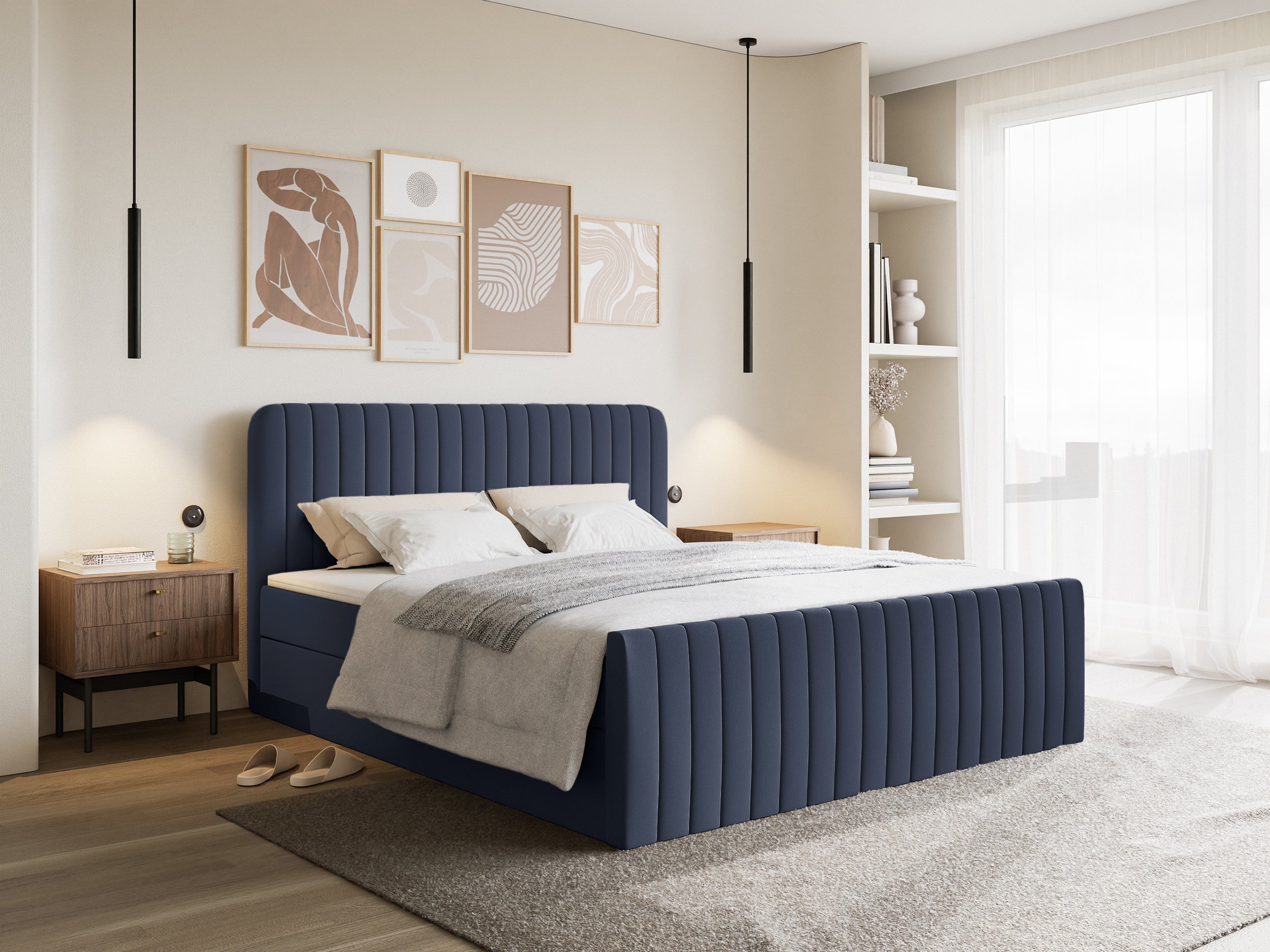 selsey-saliano-boxspringbett-200x200-cm-mit-stauraum-und-topper-marineblau-cheni image 2