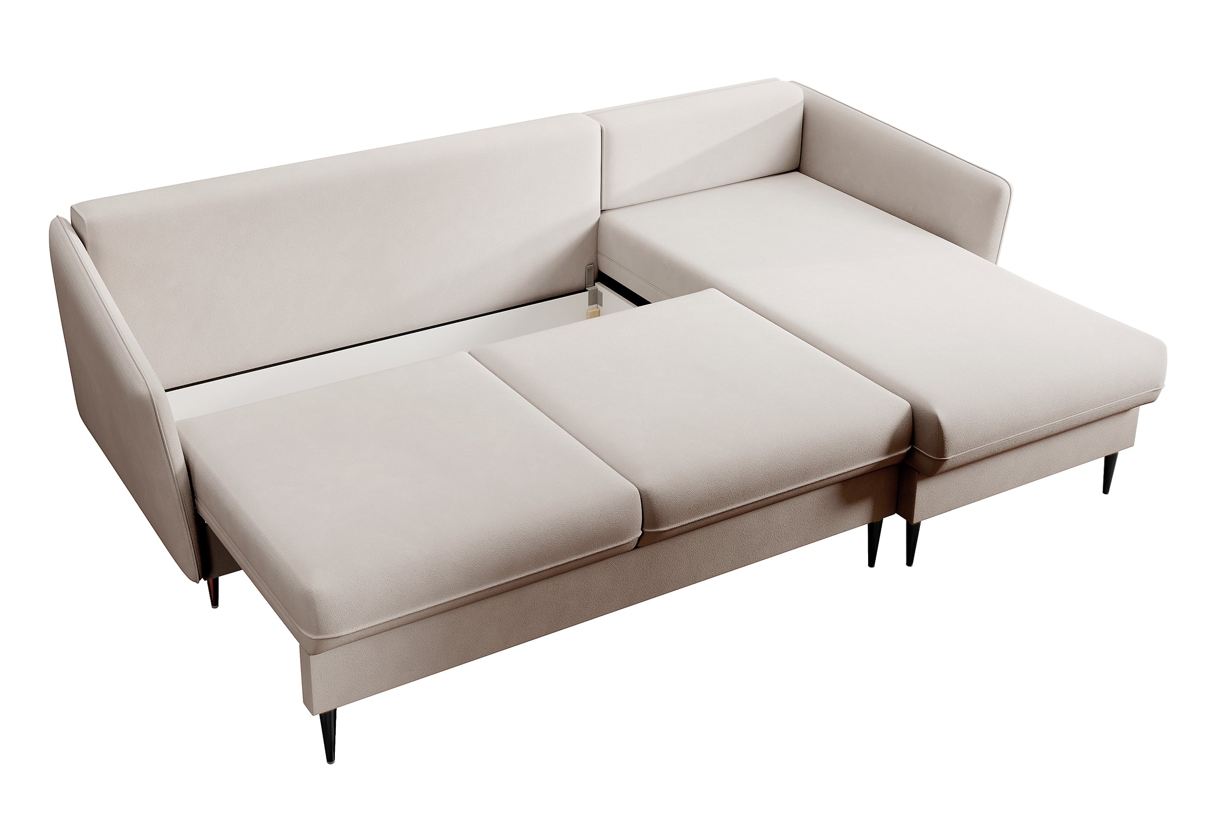 selsey-volio-ecksofa-mit-schlaffunktion-beige-wasserabweisender-samt-schwarze-be image 7