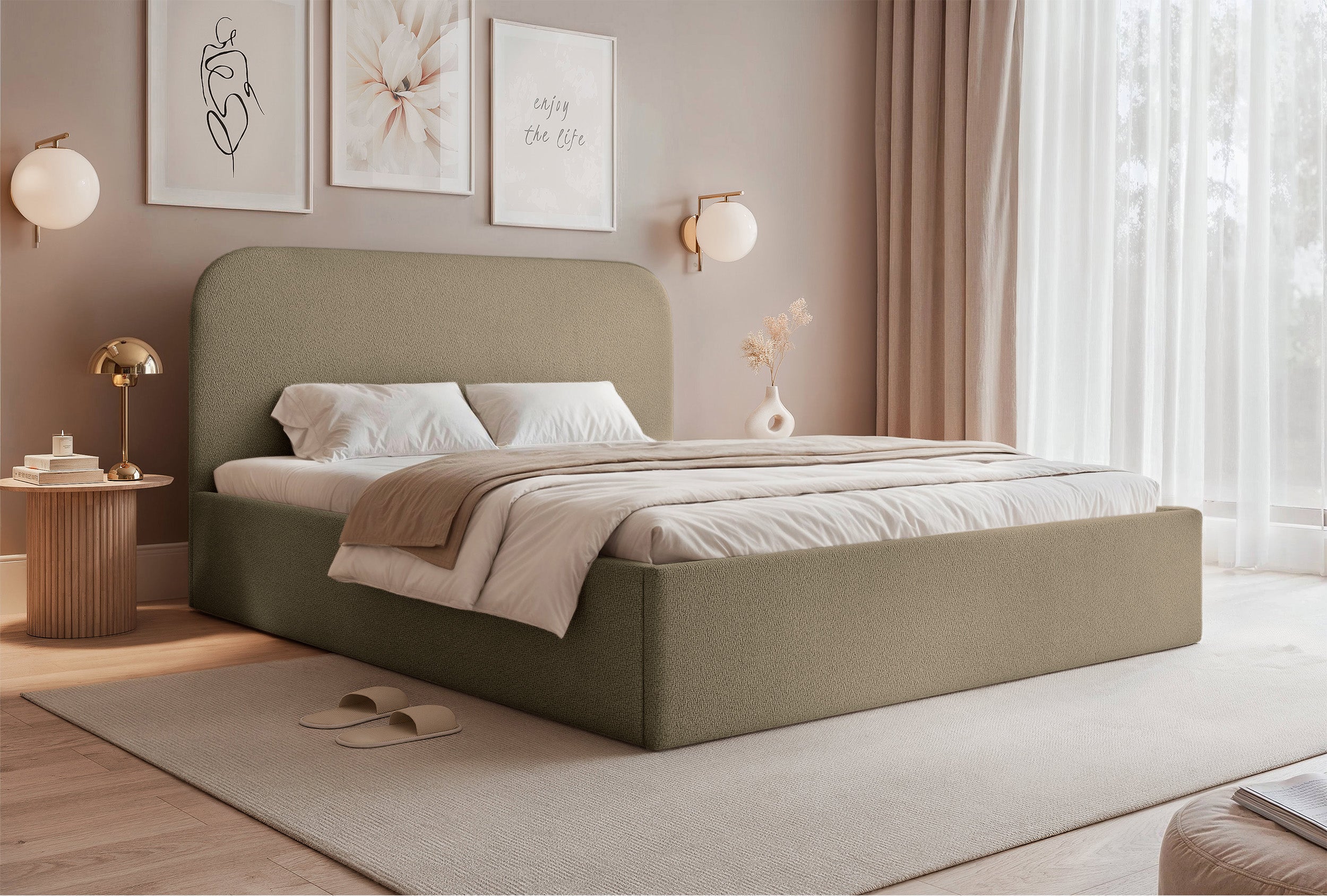 selsey-sonvivo-polsterbett-160x200-cm-mit-bettkasten-dunkelbeige-chenille image 2