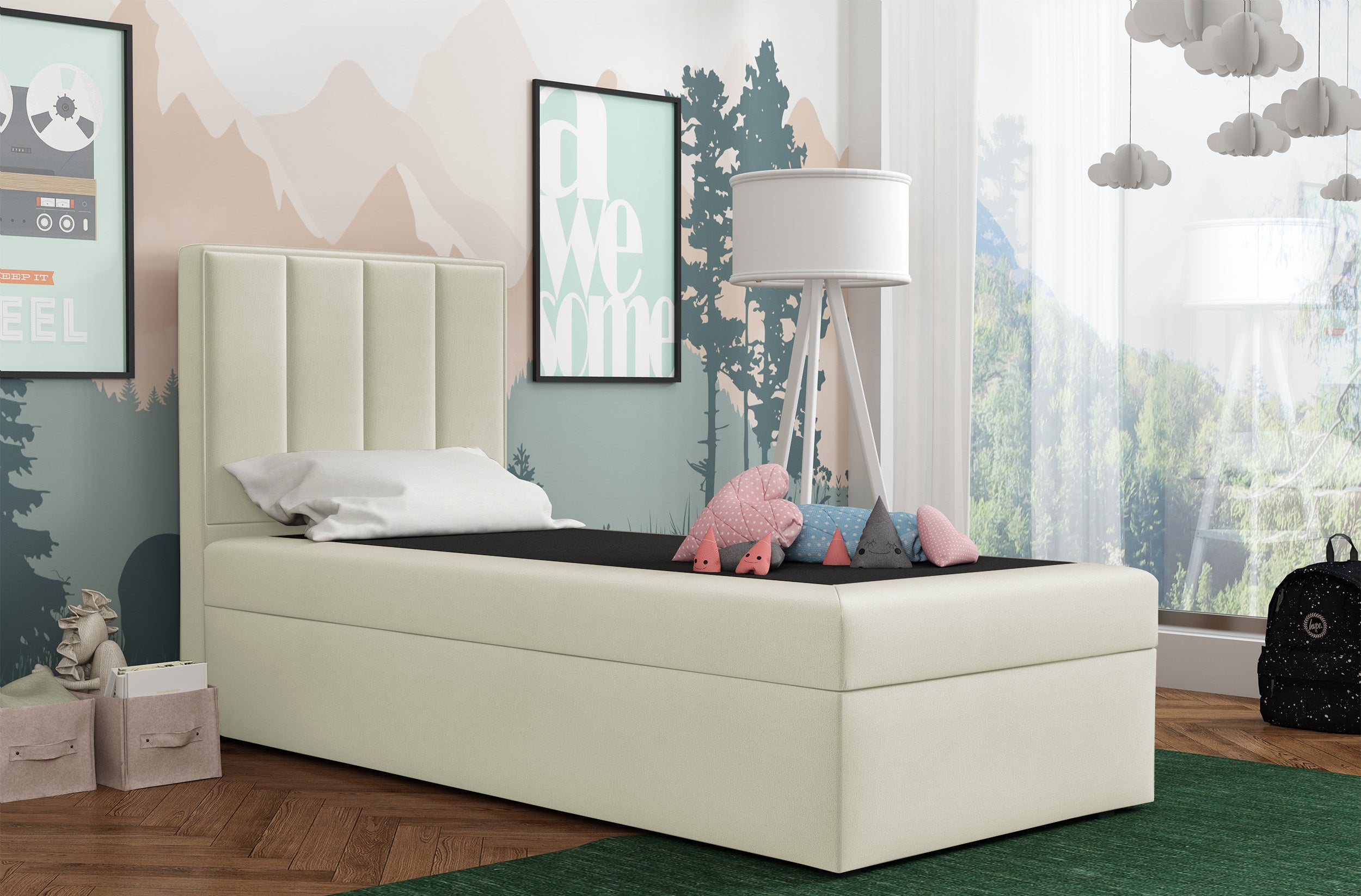 selsey-rinus-kontinentalbett-90x200-cm-creme-velours-mit-stauraum-rechts image 2