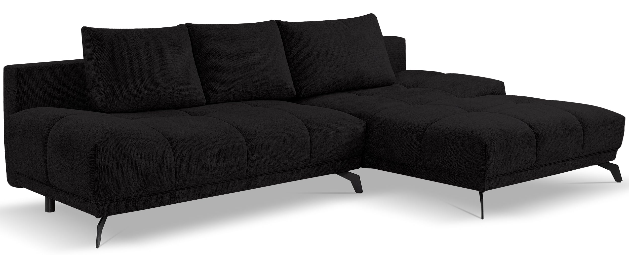 selsey-felipe-ecksofa-mit-schlaffunktion-l-form-rechts-schwarzer-chenille image 4