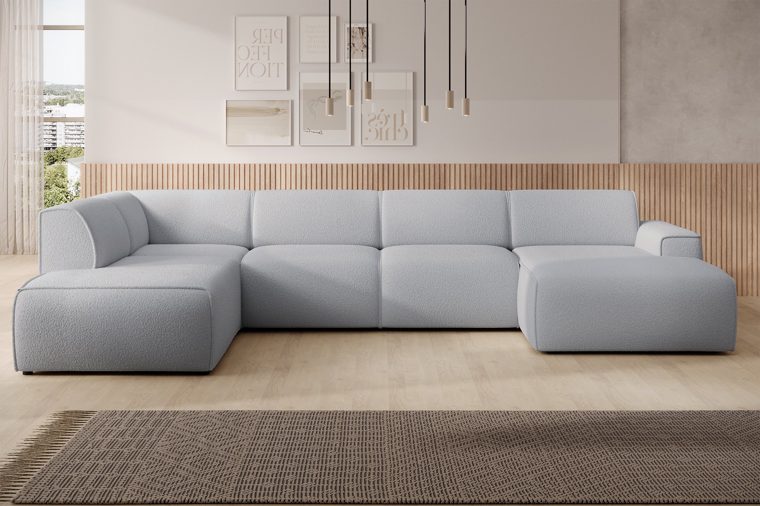 selsey-bouvi-ecksofa-u-f-rmig-linksseitig-hellgrauer-boucl-stoff image 2