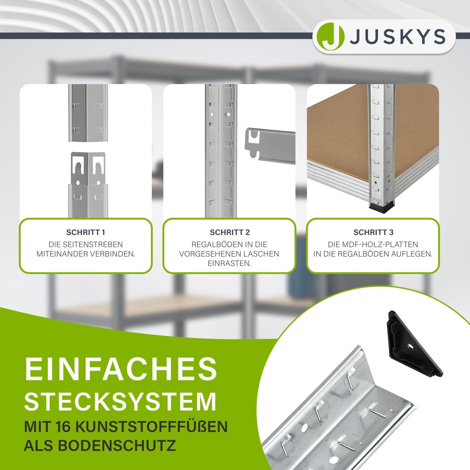 juskys-lagerregal-basic-200-x-100-x-60-cm-silber-schwerlastregal-mit-5-b-den image 8
