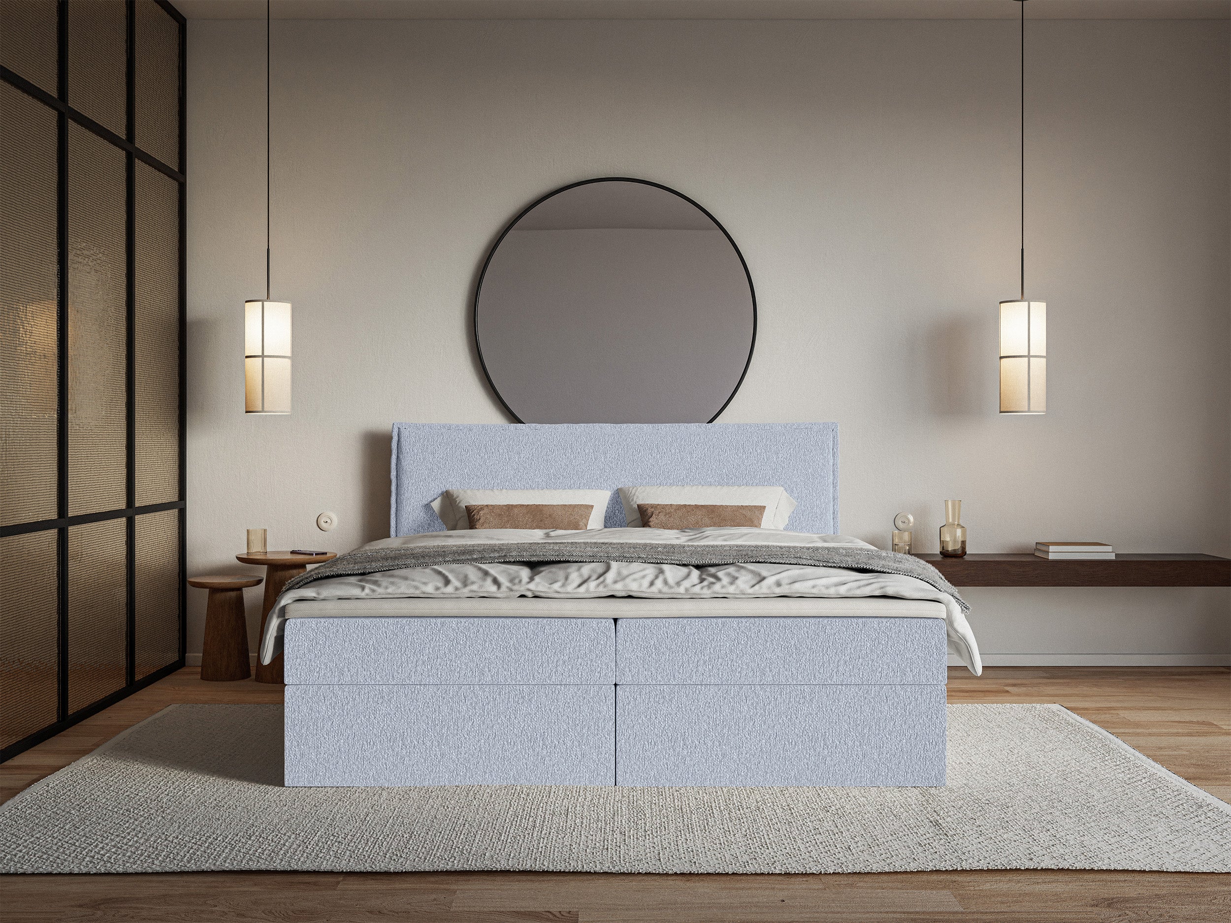 selsey-softie-kontinentalbett-140x200-cm-hellblaue-chenille-mit-stauraum-und-top image 3