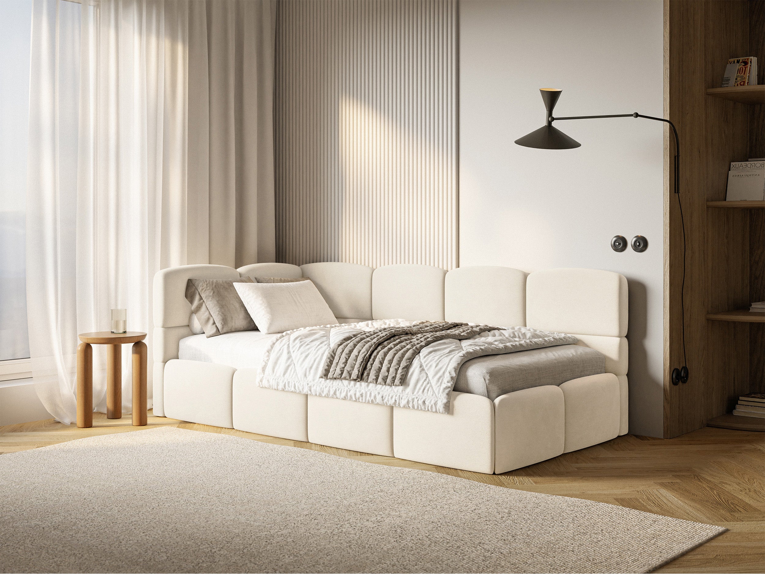selsey-cloudy-jugendbett-90x200-links-mit-bettkasten-creme-velours image 2