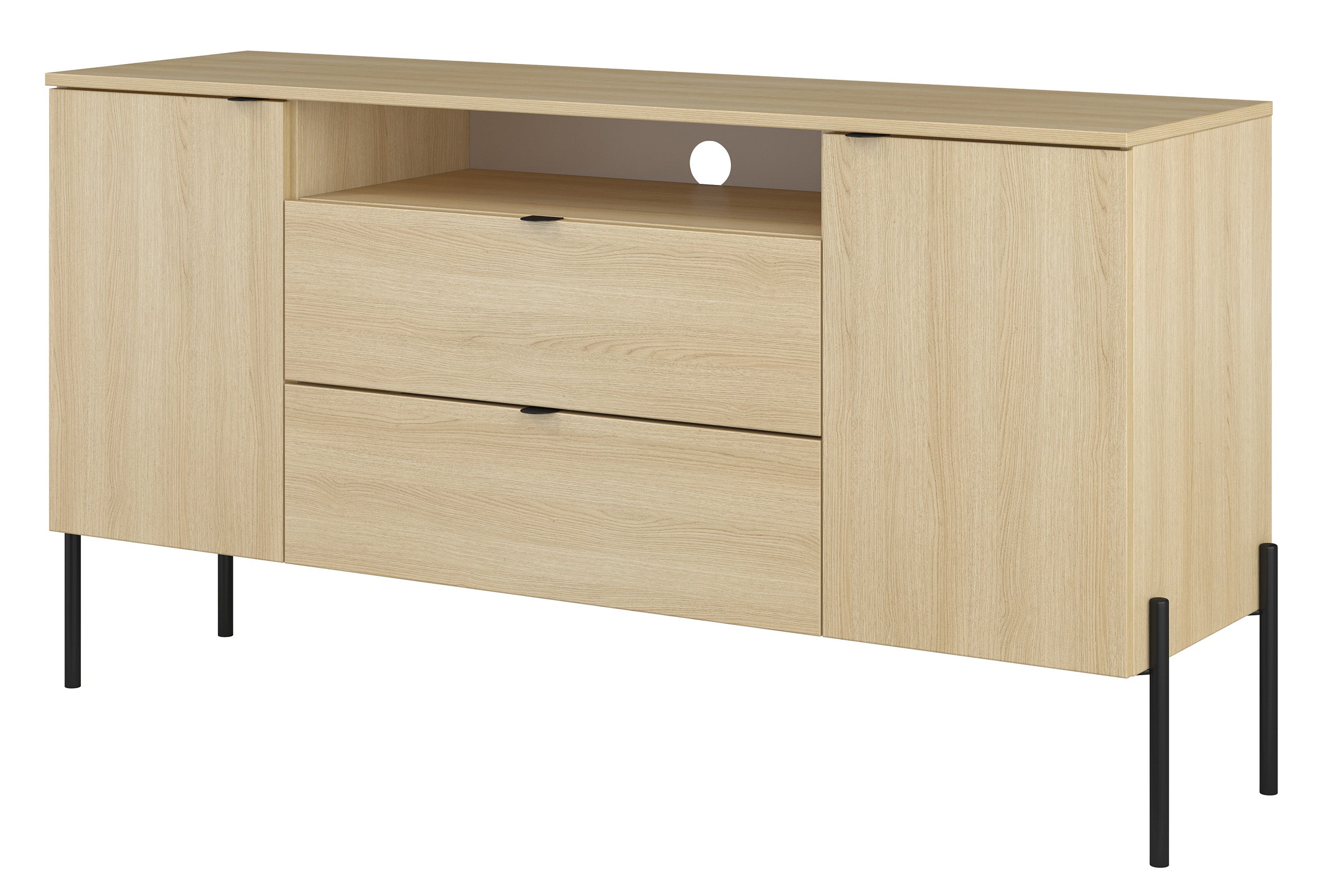selsey-ore-zweit-rige-kommode-140-cm-mit-zwei-schubladen-lindberg-eiche image 8