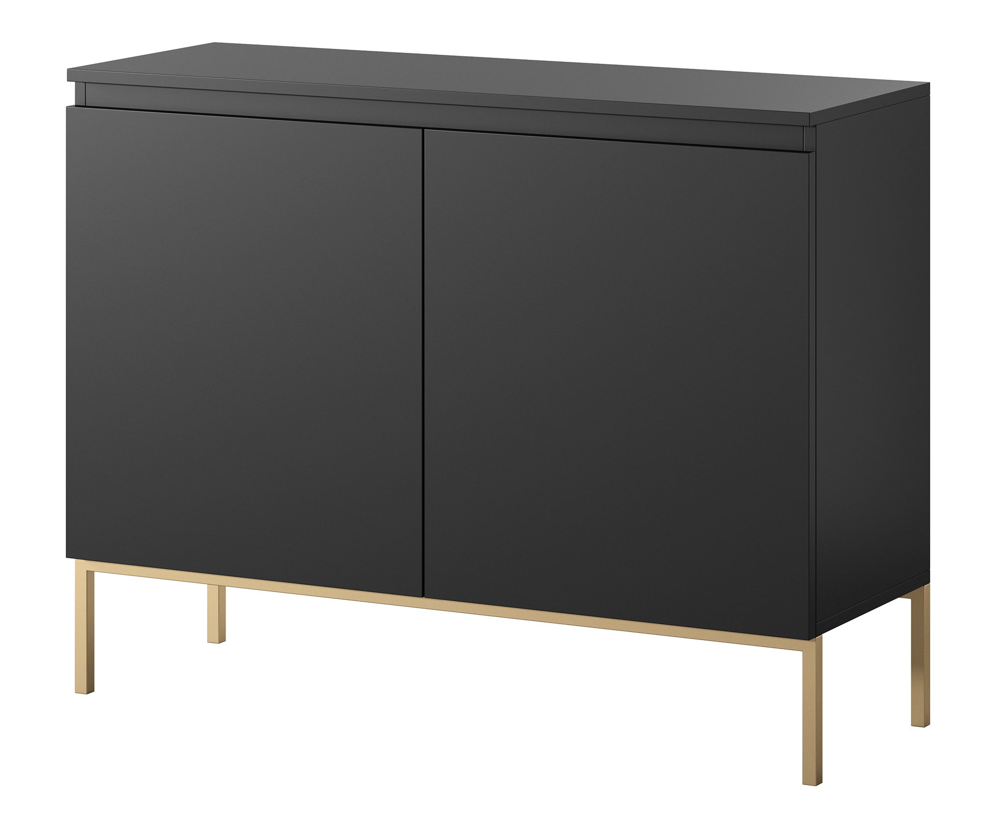 selsey-bemmi-kommode-100-cm-zweit-rig-schwarz-mit-goldenen-beinen image 1