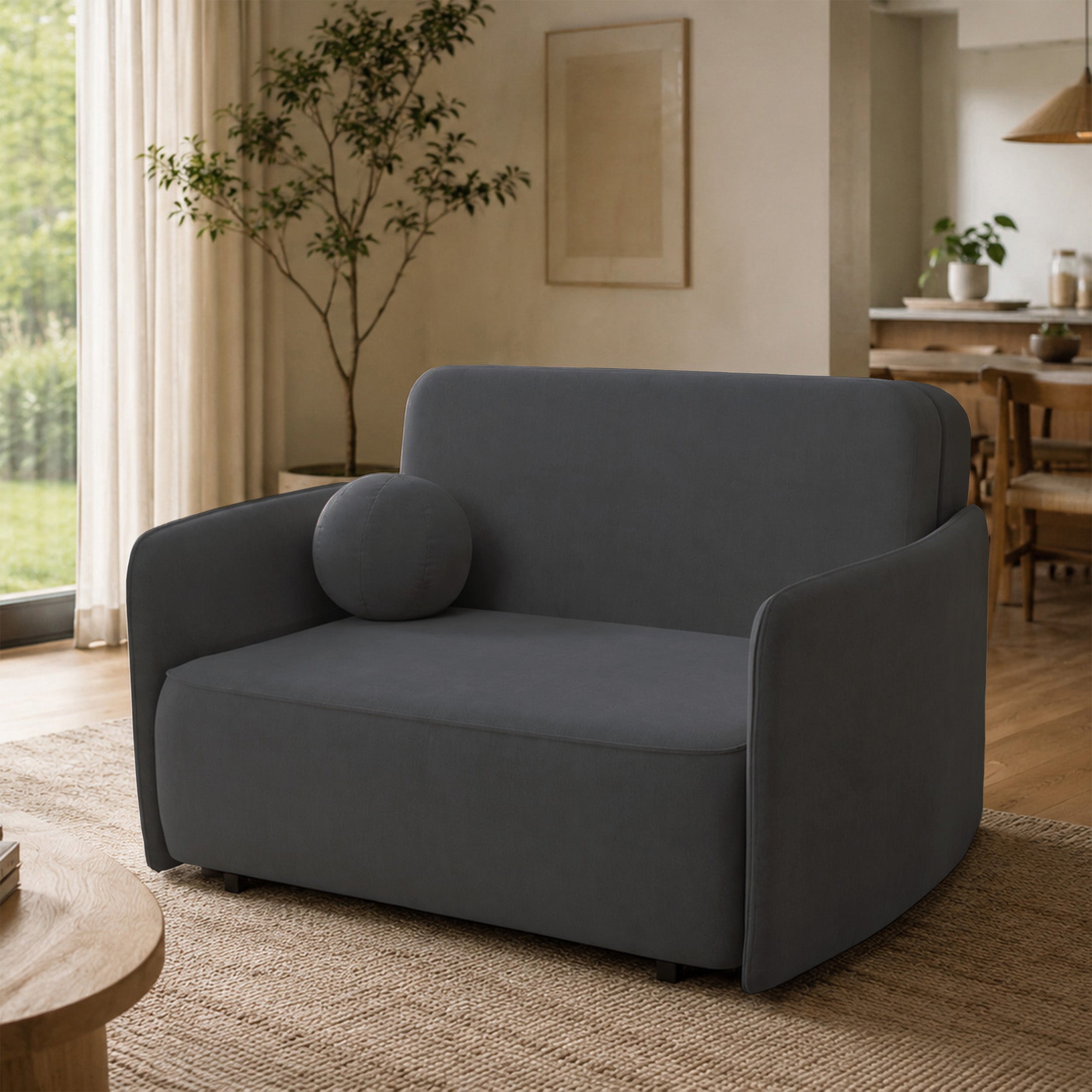 selsey-paxi-ausziehbares-zweisitzer-sofa-145-cm-mit-stauraum-dunkelgrauer-chenil image 2