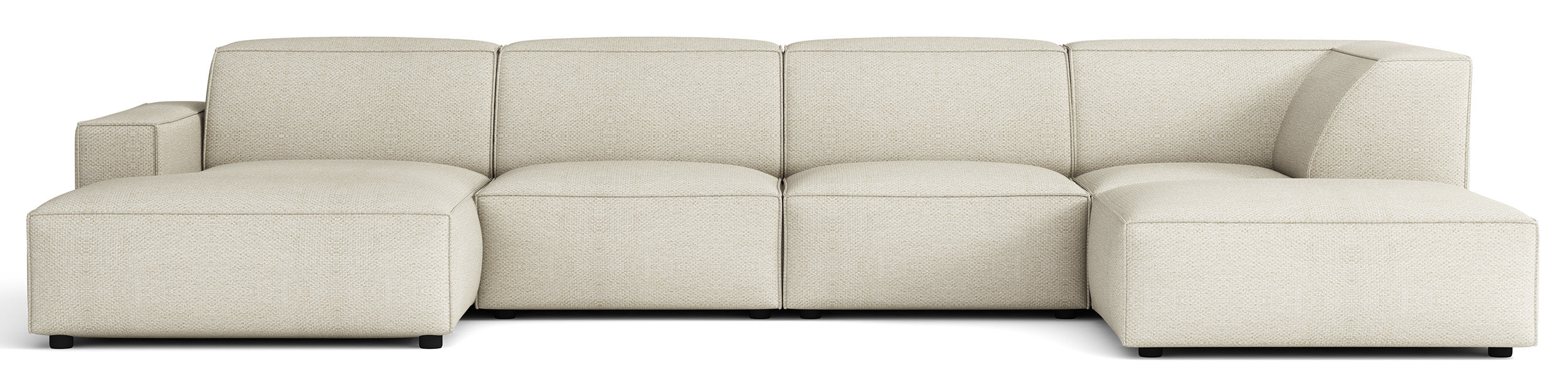 selsey-sellmo-u-form-modulares-ecksofa-creme-hydrophobe-chenille-mit-ottomane-re image 1