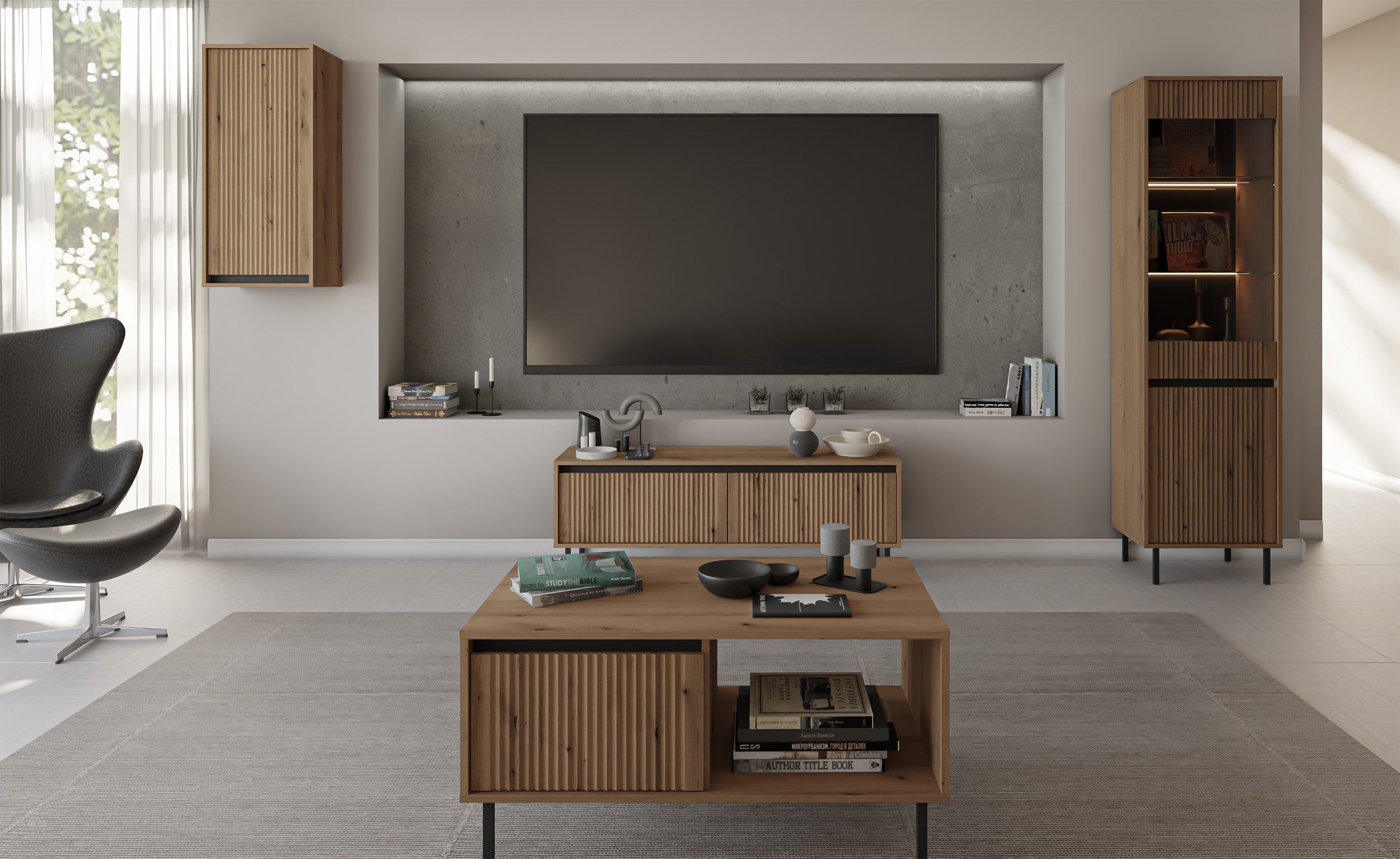 selsey-osaka-tv-schrank-140-cm-mit-2-schubladen-eiche-evoke-gerillte-fronten-sch image 2
