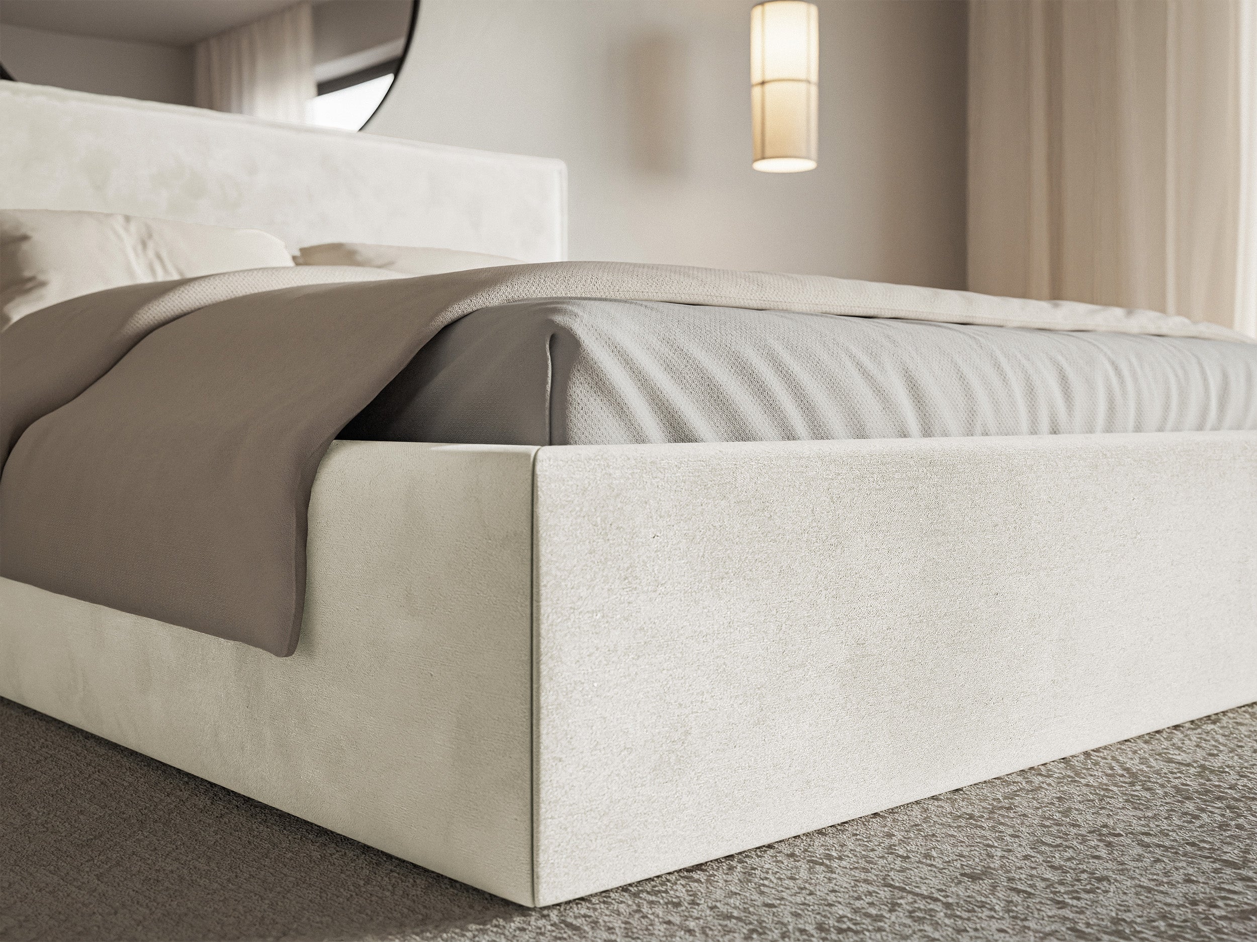 selsey-softie-polsterbett-180x200-cm-hellgraubeige-velours-wasserabweisend image 5