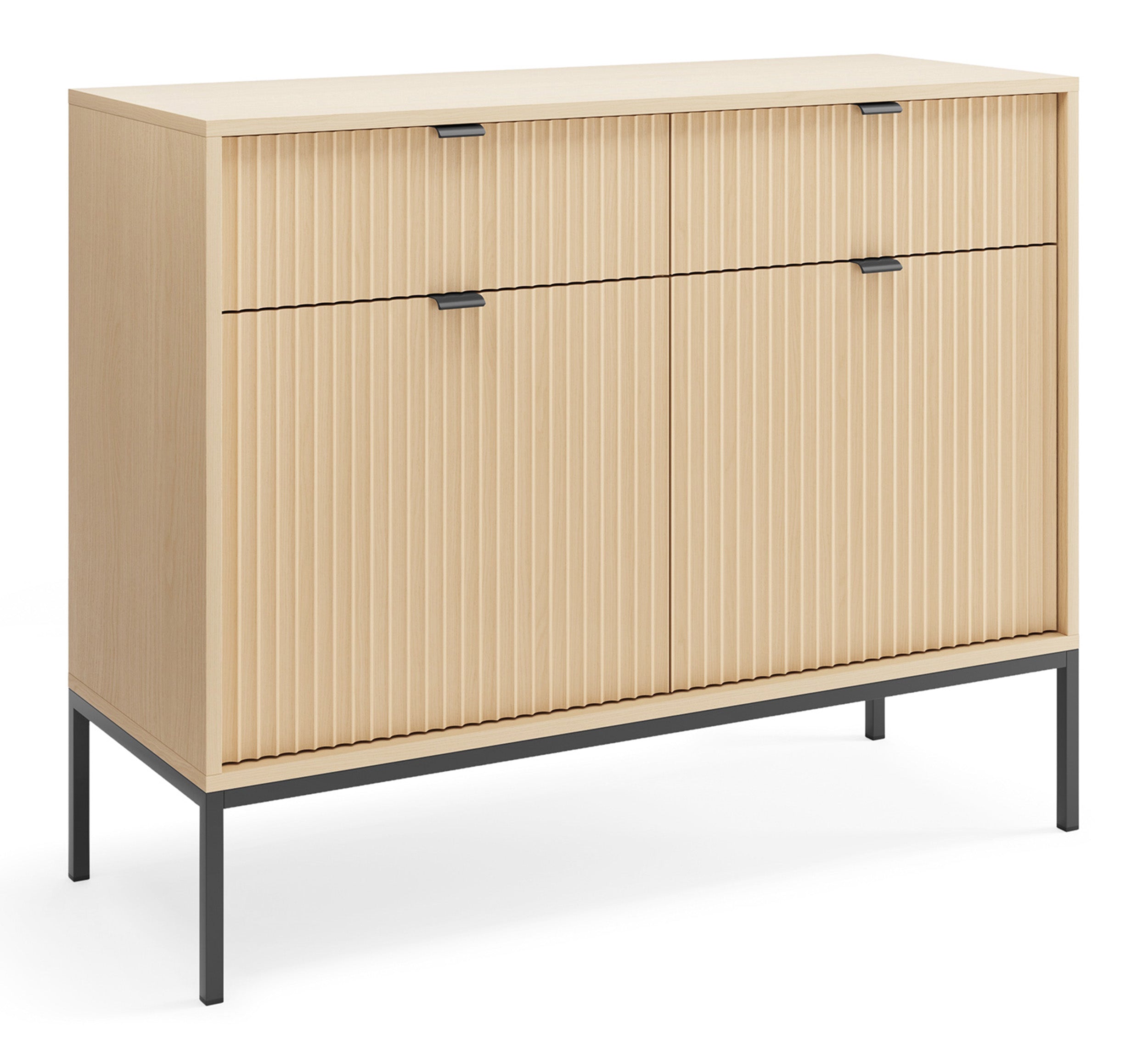 selsey-vellore-kommode-104-cm-zweit-rige-kommode-mit-2-schubladen-geriffelter-fr image 1