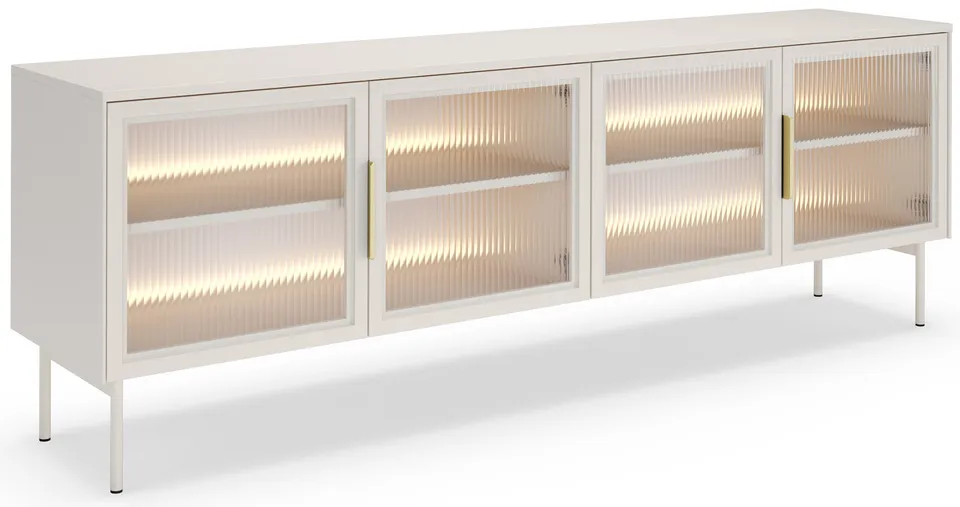 selsey-lumi-tv-schrank-181-cm-kaschmir-glast-ren-led-vierfl-gelig image 1