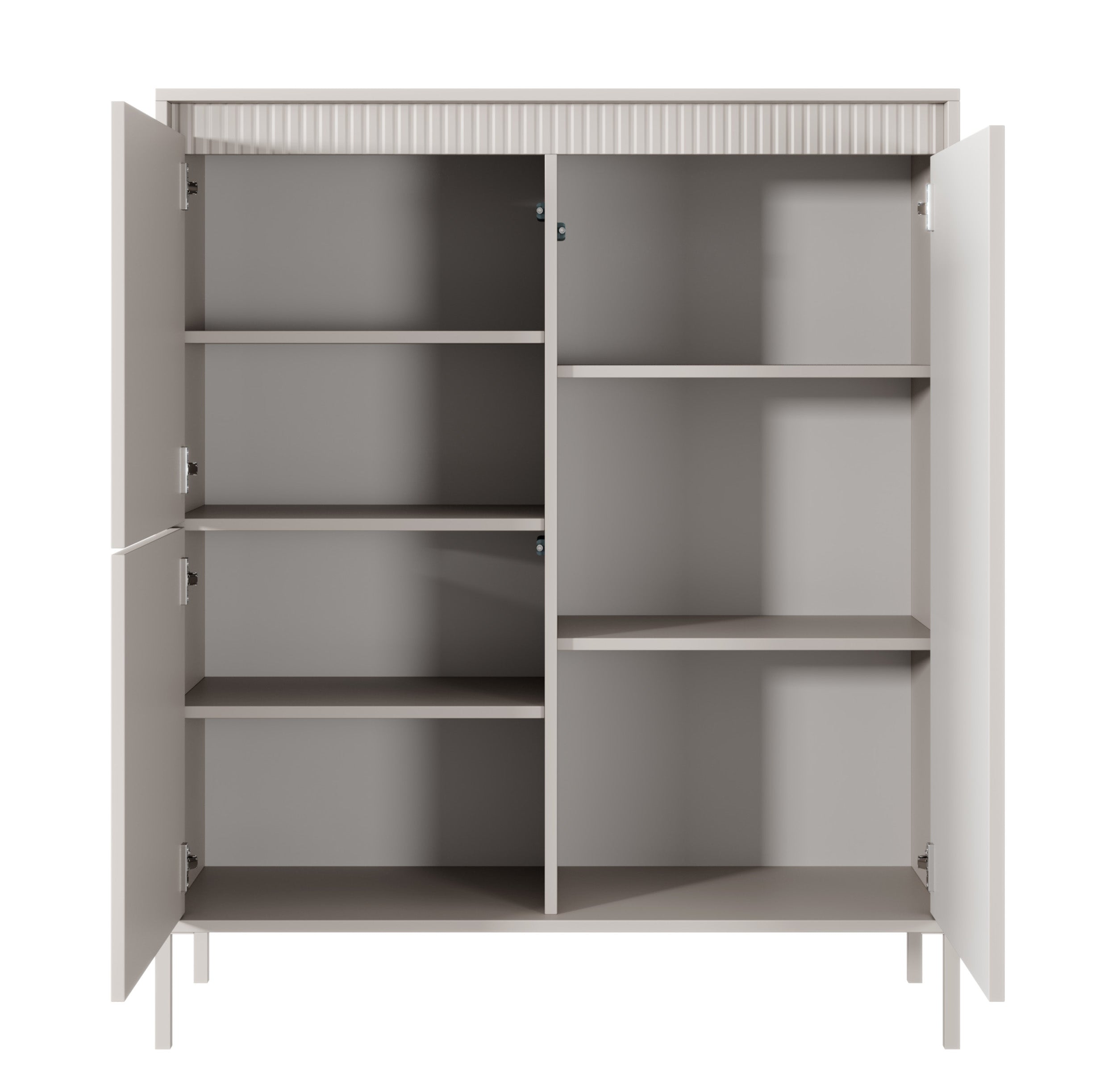 selsey-falsetto-hohe-kommode-mit-3-t-ren-und-gerillten-fronten-104-cm-beige image 5