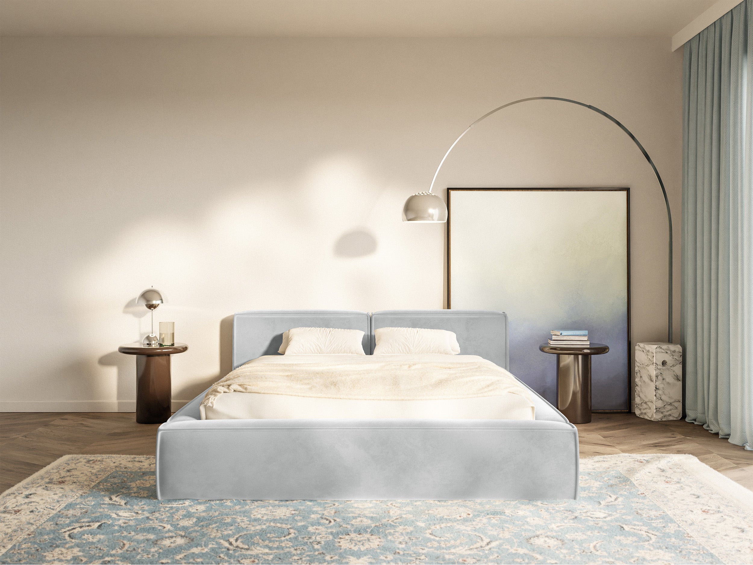 selsey-tilves-slim-low-polsterbett-160x200-cm-mit-stauraum-hellgrauer-samt image 3