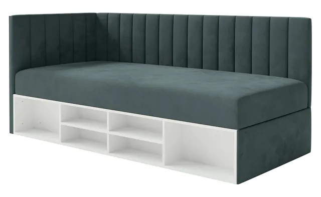 selsey-ventrio-jugendbett-90x200-cm-links-mit-stauraum-blau-grau-velours image 1
