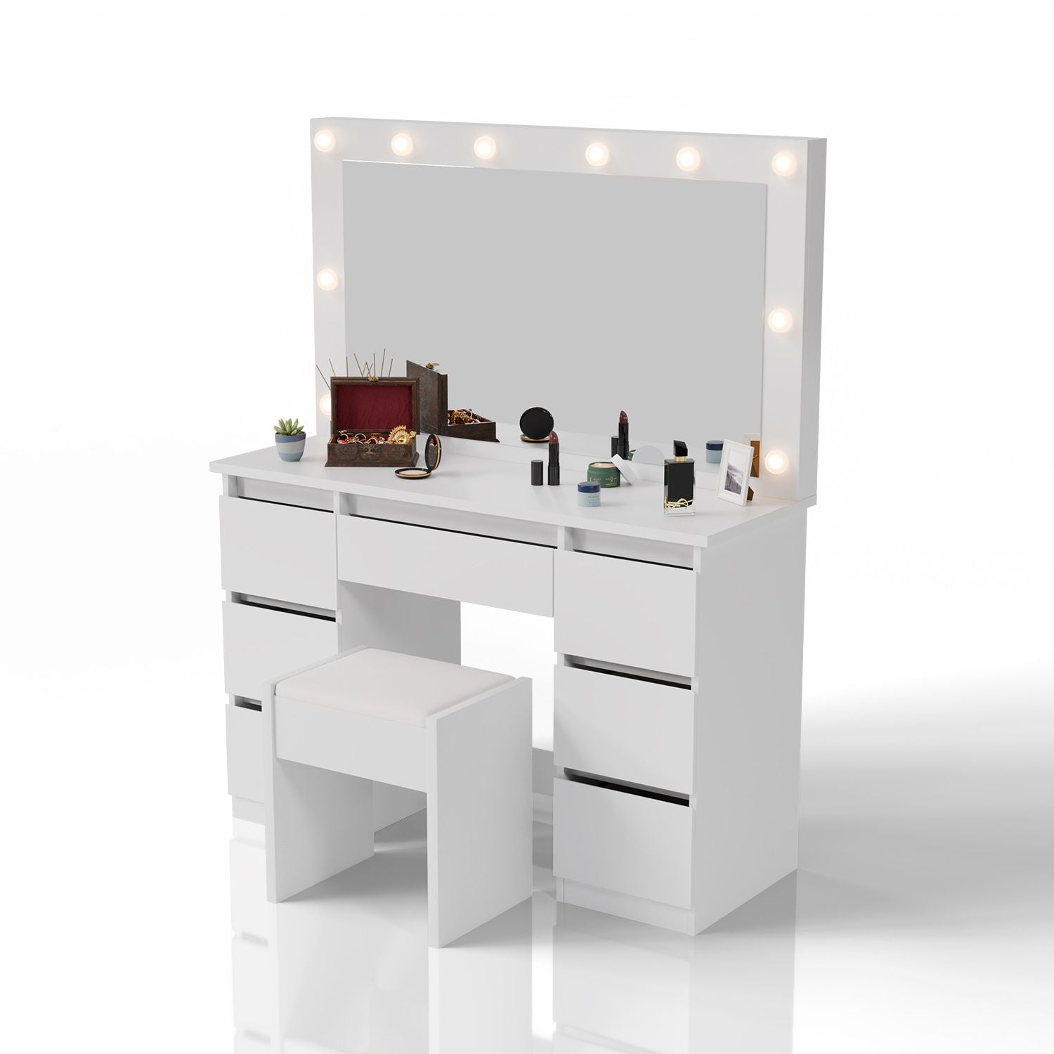 juskys-schminktisch-lilia-wei-mit-spiegel-led-und-7-schubladen image 8