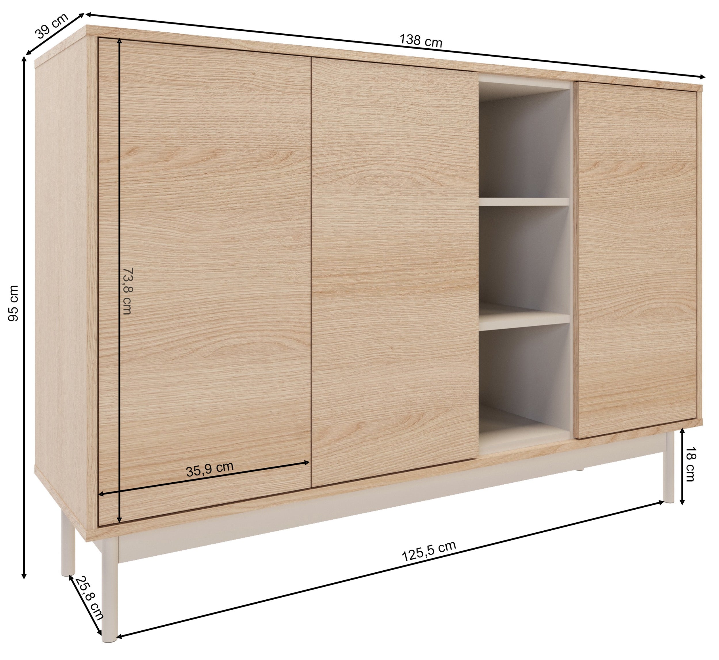 selsey-layen-dreht-r-kommode-138-cm-lindberg-eiche-kaschmir-3-f-cher image 8