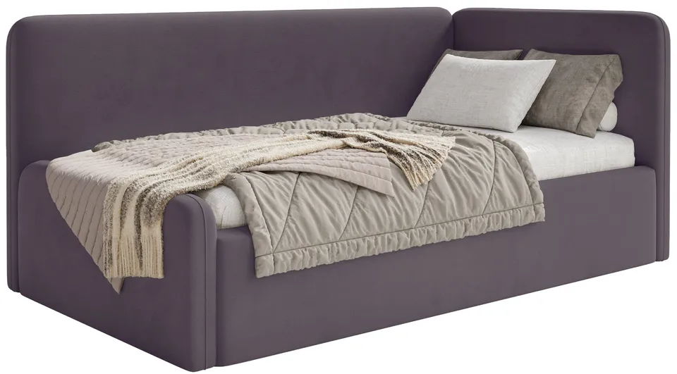 selsey-fanklo-jugendbett-90x200-cm-rechts-mit-stauraum-violetter-velours image 1