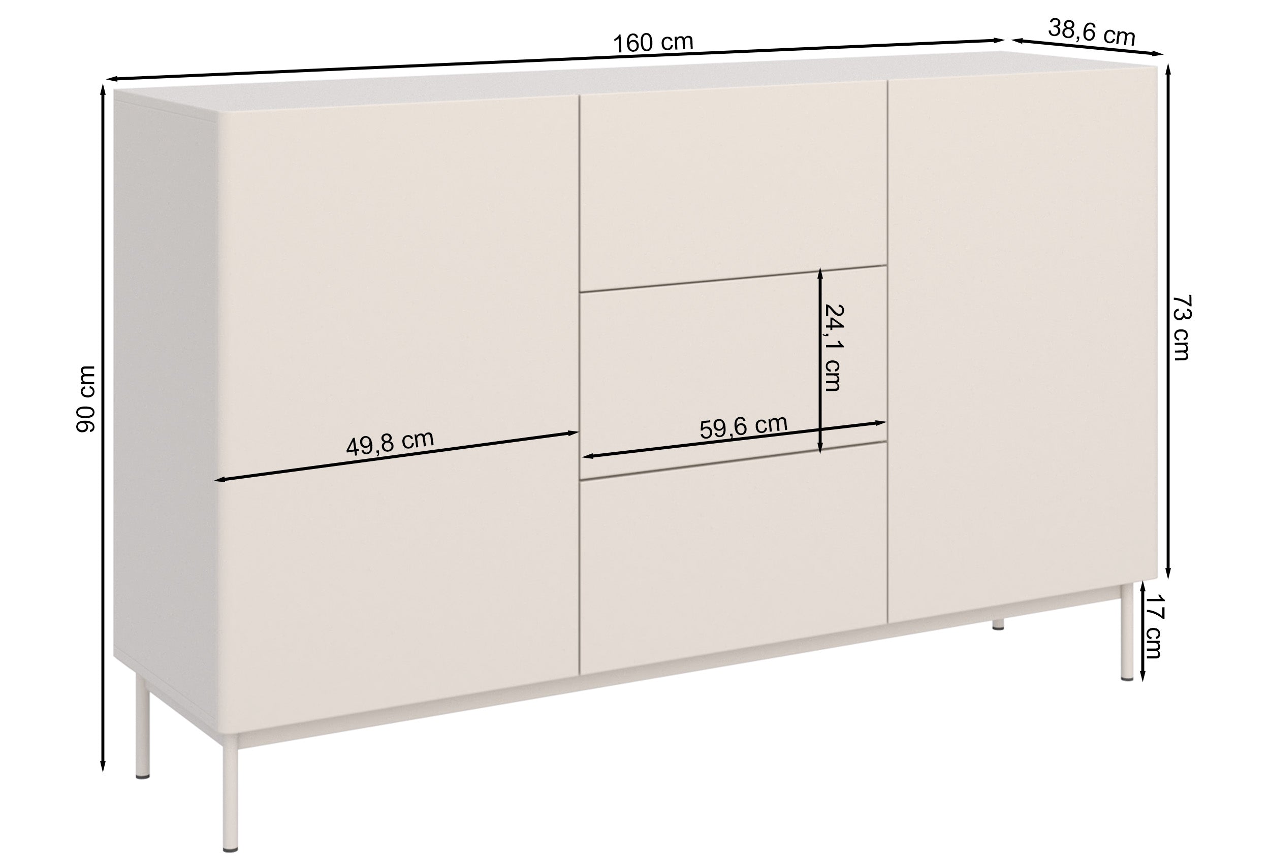 selsey-olio-kommode-160-cm-kaschmir-2-t-rig-mit-3-schubladen image 4