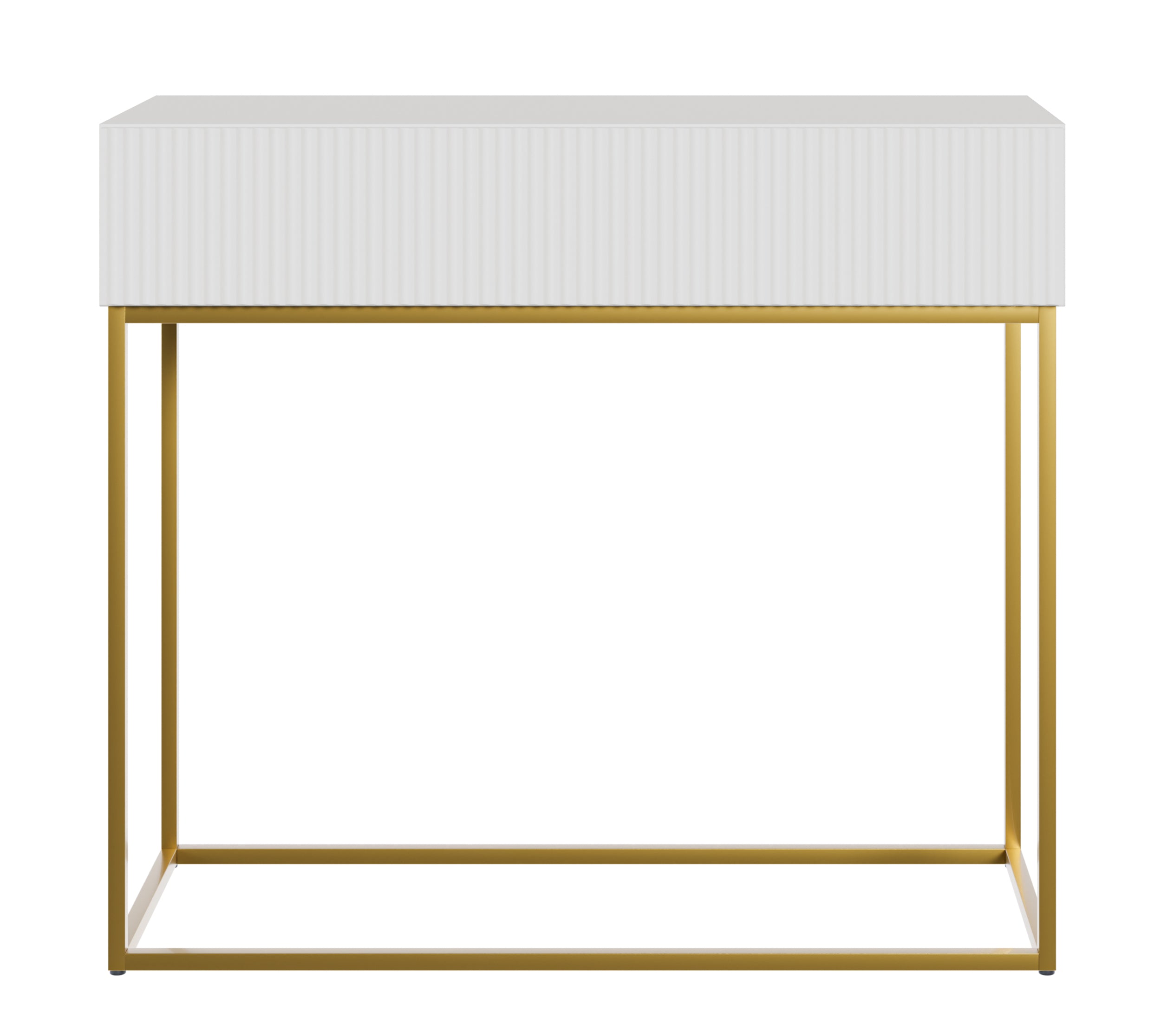 selsey-veldio-konsole-90-cm-mit-gefr-ster-front-und-schublade-wei-mit-goldenen-b image 2