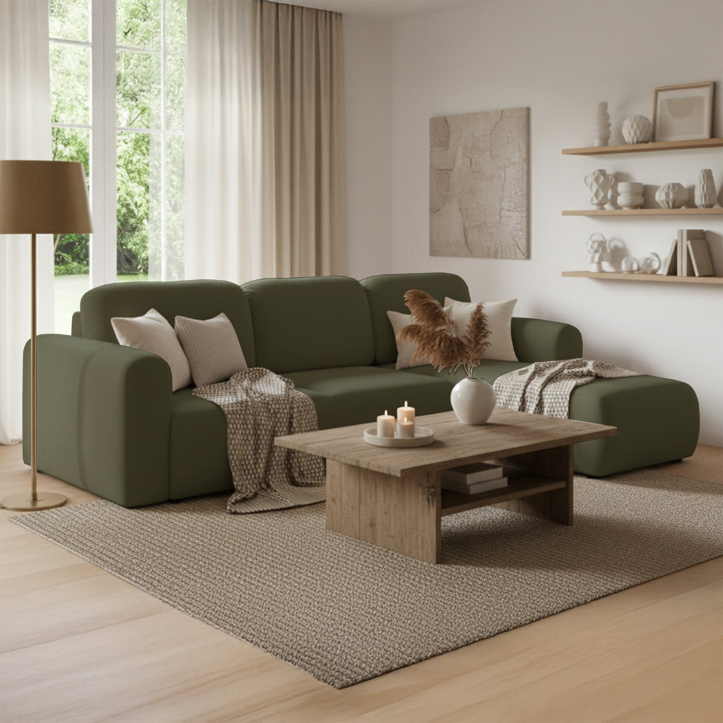 selsey-olido-ecksofa-mit-schlaffunktion-l-form-bettkasten-olivgr-n-samt-hydropho image 2