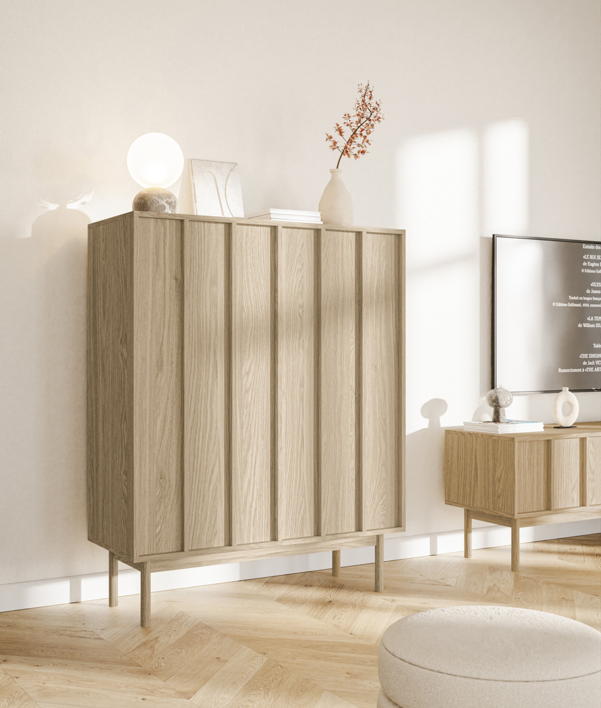 selsey-neksto-hoher-schrank-100-cm-ge-lte-eiche-mit-2-t-ren image 3