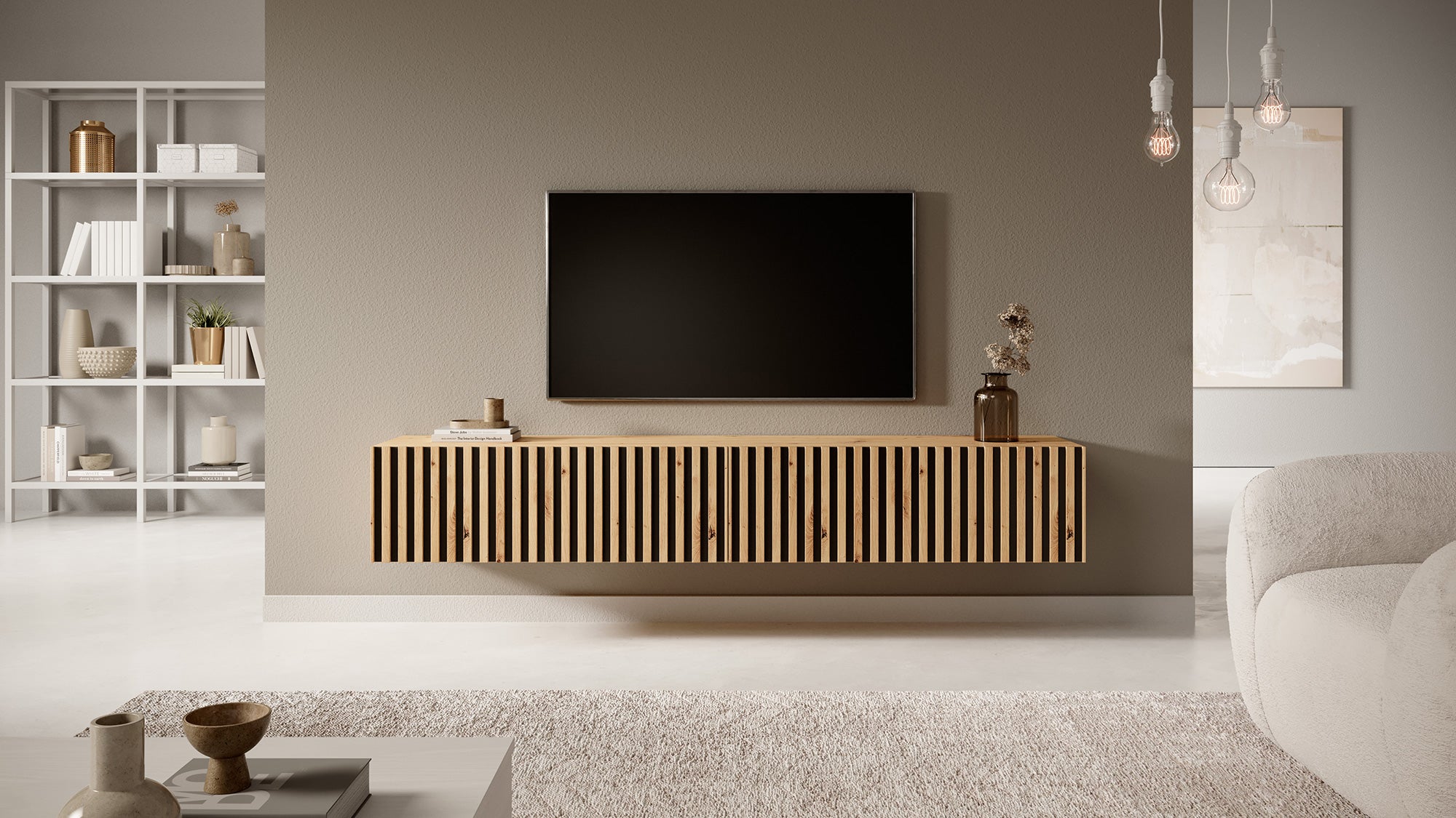 selsey-telire-tv-schrank-175-cm-artisan-eiche-lamellen-schwarze-eins-tze image 3