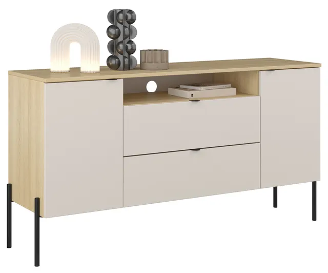selsey-ore-kommode-140-cm-lindberg-eiche-kaschmir-2-t-ren-2-schubladen image 1