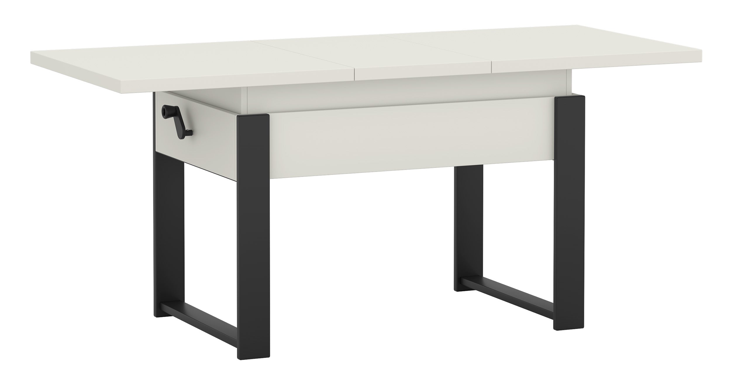selsey-hugo-ausziehbarer-couchtisch-120-157-x67-cm-alpenwei-mit-schwarzen-beinen image 4