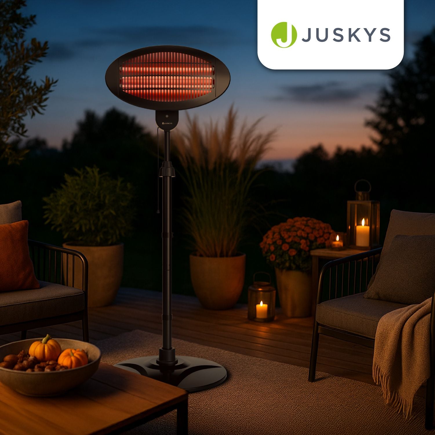 juskys-infrarotstrahler-2000w-schwarz-mit-quarzr-hren-und-teleskopgestell image 7