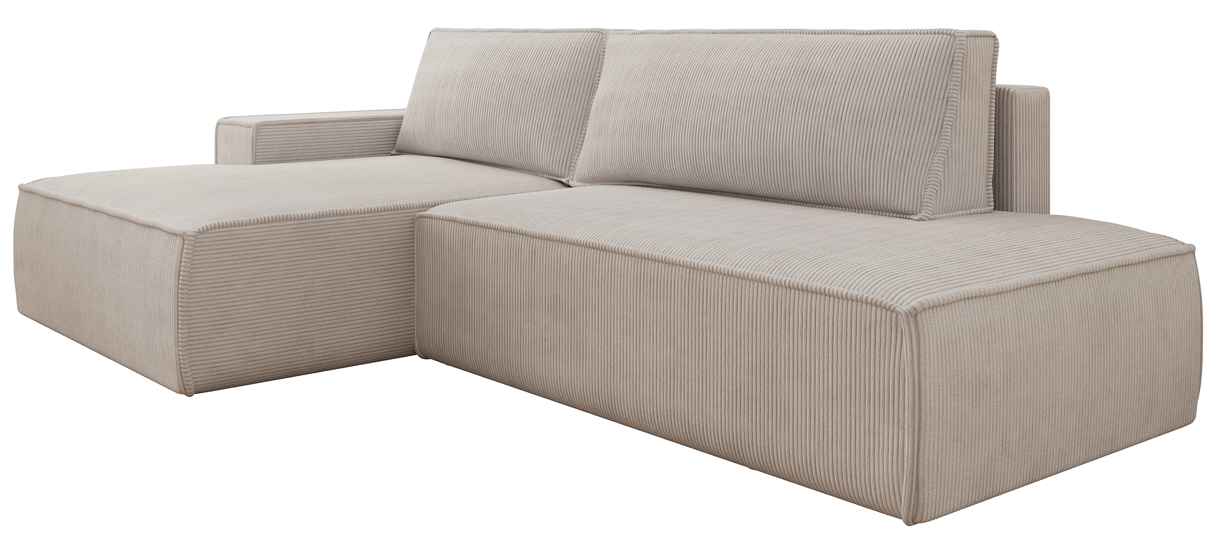 selsey-felicjo-ecksofa-l-links-mit-schlaffunktion-und-stauraum-grau-beige-cord image 2