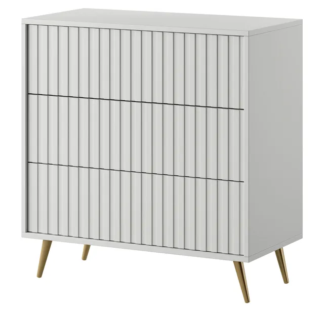 selsey-bello-kommode-mit-drei-schubladen-79-cm-wei-mit-goldenen-beinen image 1