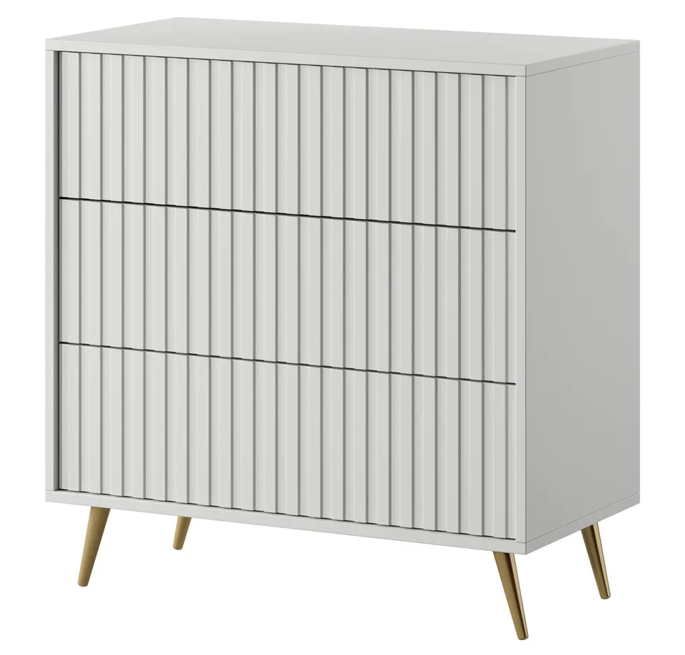 selsey-bello-kommode-mit-drei-schubladen-79-cm-wei-mit-goldenen-beinen image 1