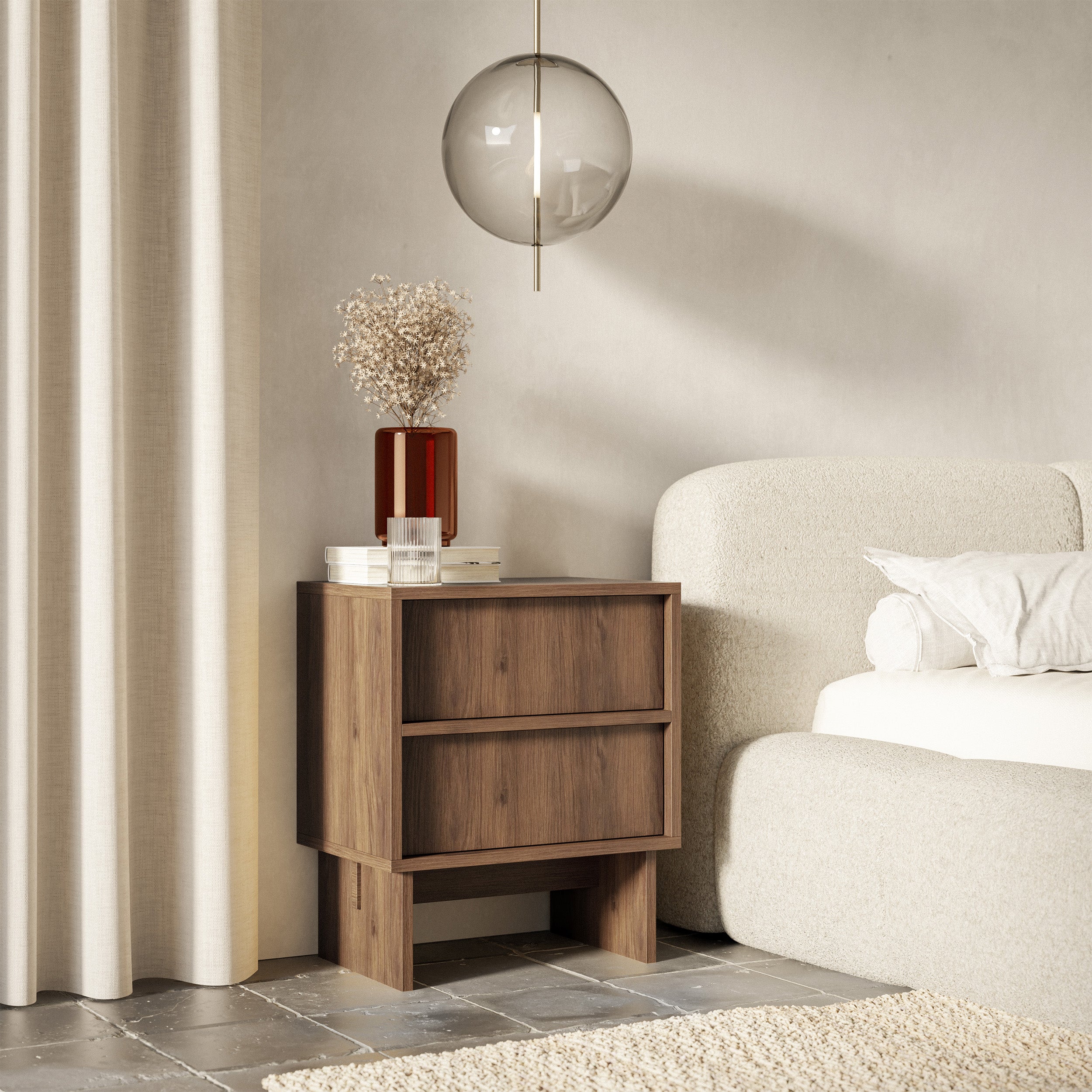 selsey-sanva-nachttisch-50-cm-2-schubladen-walnuss-warmia image 4