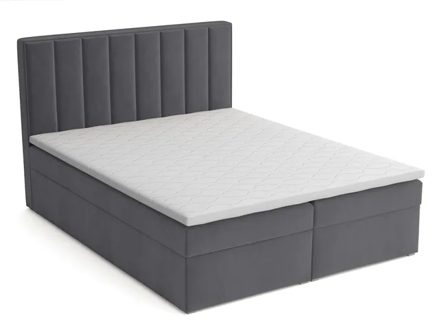 selsey-rinus-kontinentalbett-140x200-cm-mit-stauraum-und-topper-dunkelgrauer-sam image 1