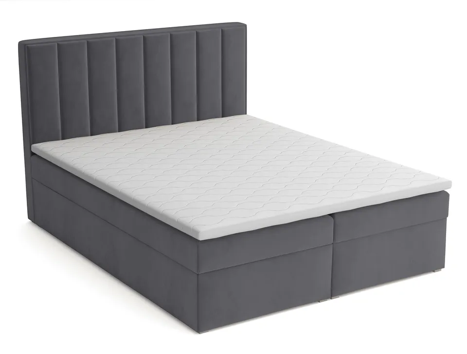 selsey-rinus-kontinentales-bett-180x200-cm-mit-stauraum-und-topper-dunkelgrauer- image 1