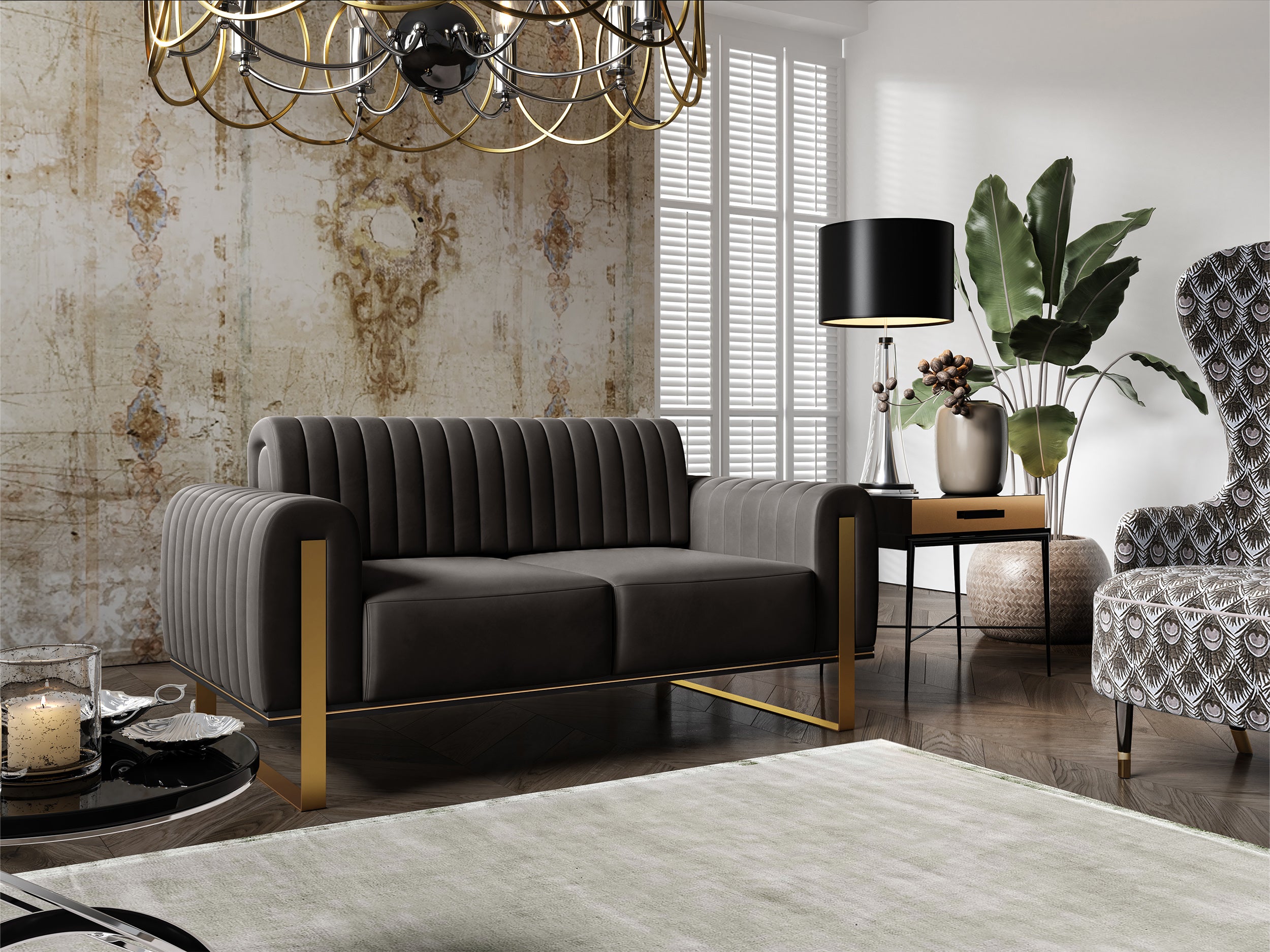 selsey-parissa-zweisitziges-sofa-dunkelgrau-samt image 4