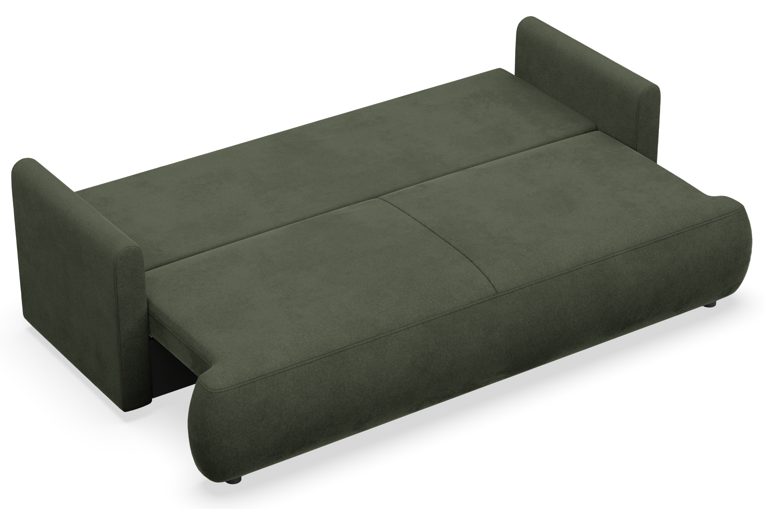 selsey-ovo-mini-dreisitziges-ausklappbares-sofa-mit-stauraum-olivgr-ner-samt image 2