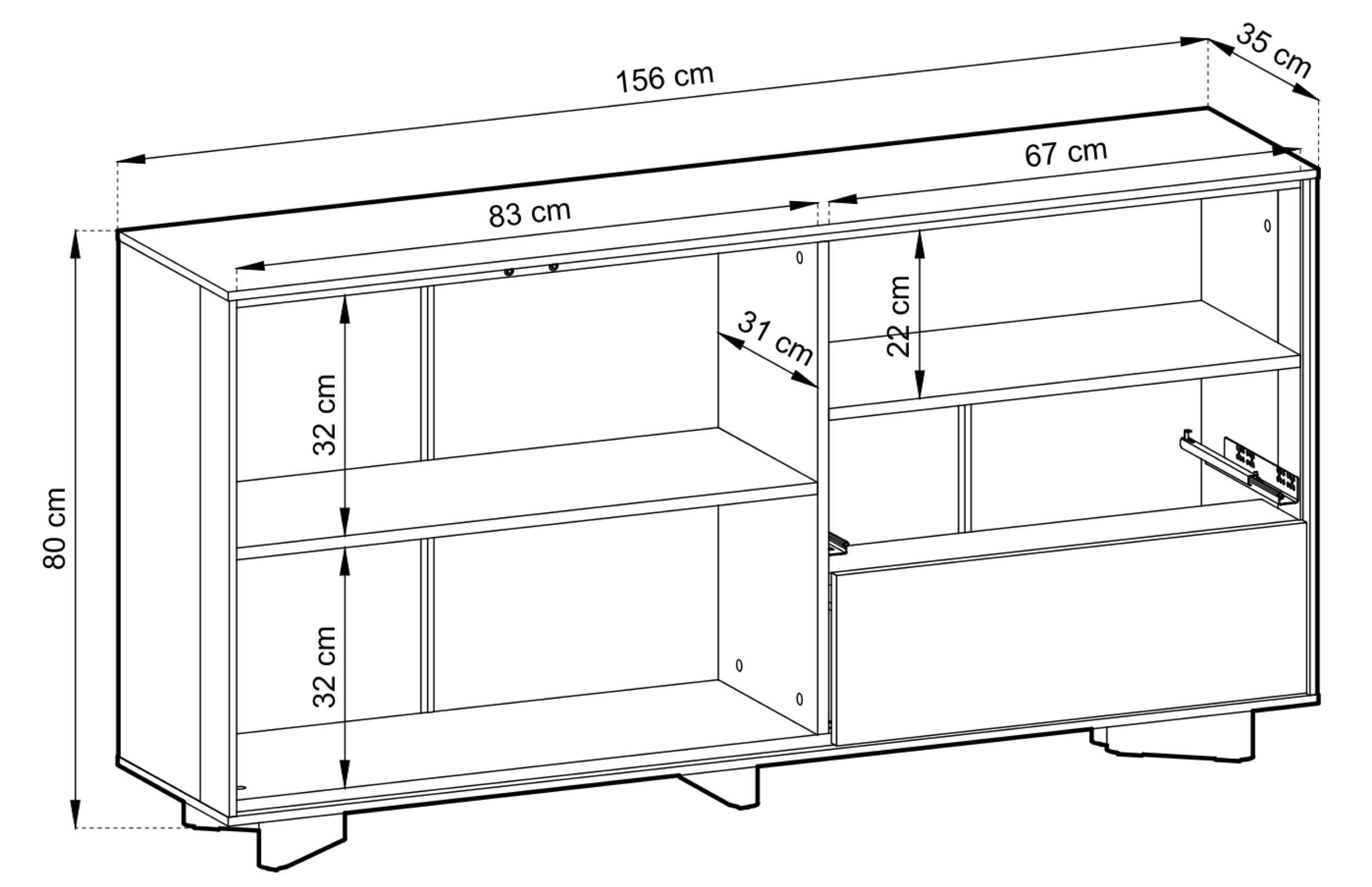 selsey-distria-zweit-rige-kommode-156-cm-kaschmir-vicenza-eiche-mit-schubladen image 8
