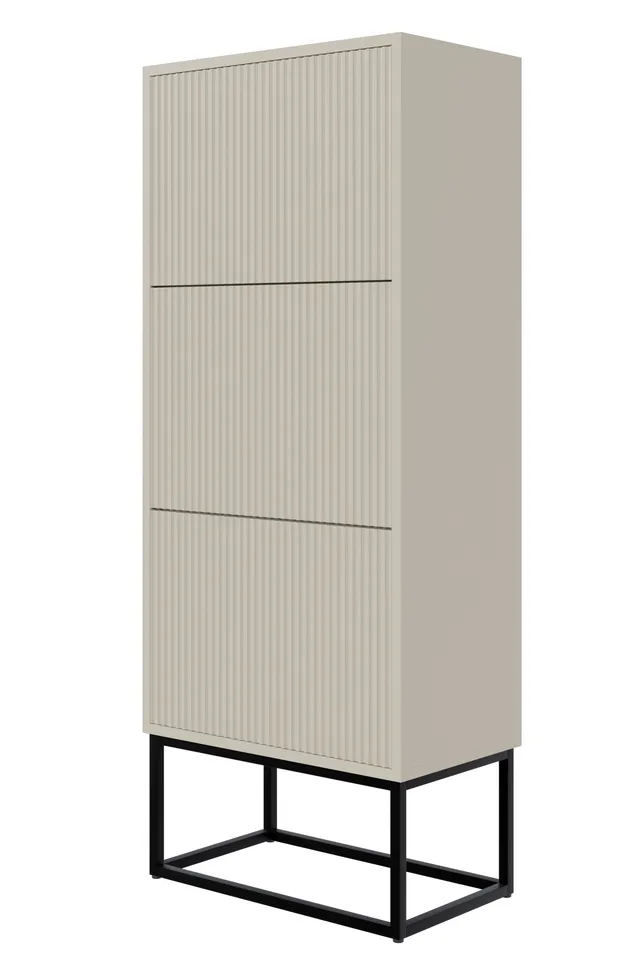 selsey-veldio-schuhschrank-50-cm-3-f-cher-grau-beige-mit-schwarzen-beinen image 1