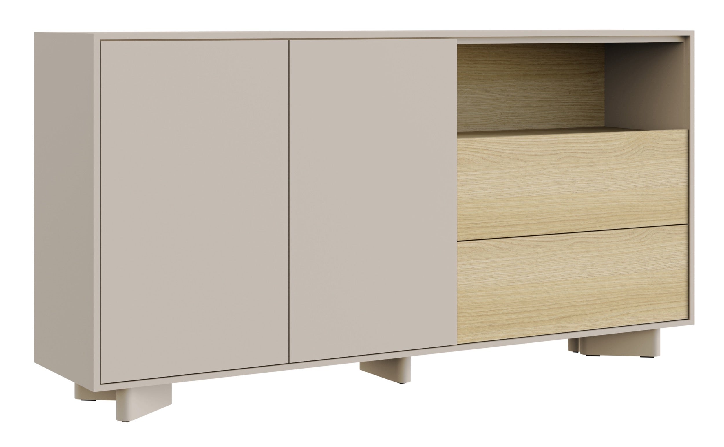selsey-distria-zweit-rige-kommode-156-cm-kaschmir-vicenza-eiche-mit-schubladen image 2